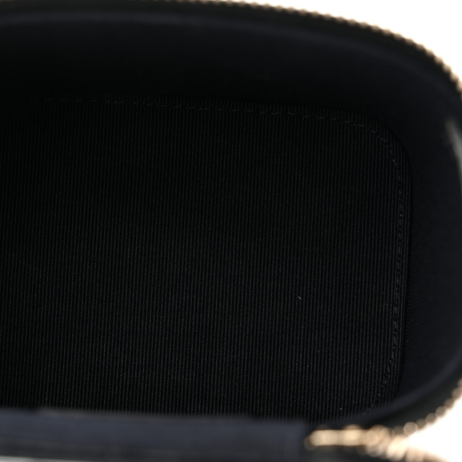 Lambskin Quilted Top Handle Mini Vanity Case With Chain Black — view 5
