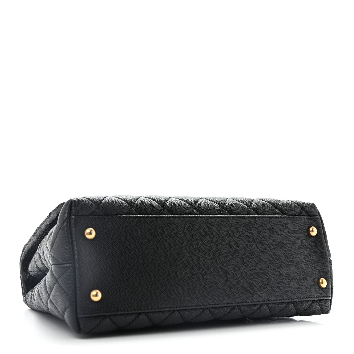 Caviar Quilted Small Coco Handle Flap Black — view 4