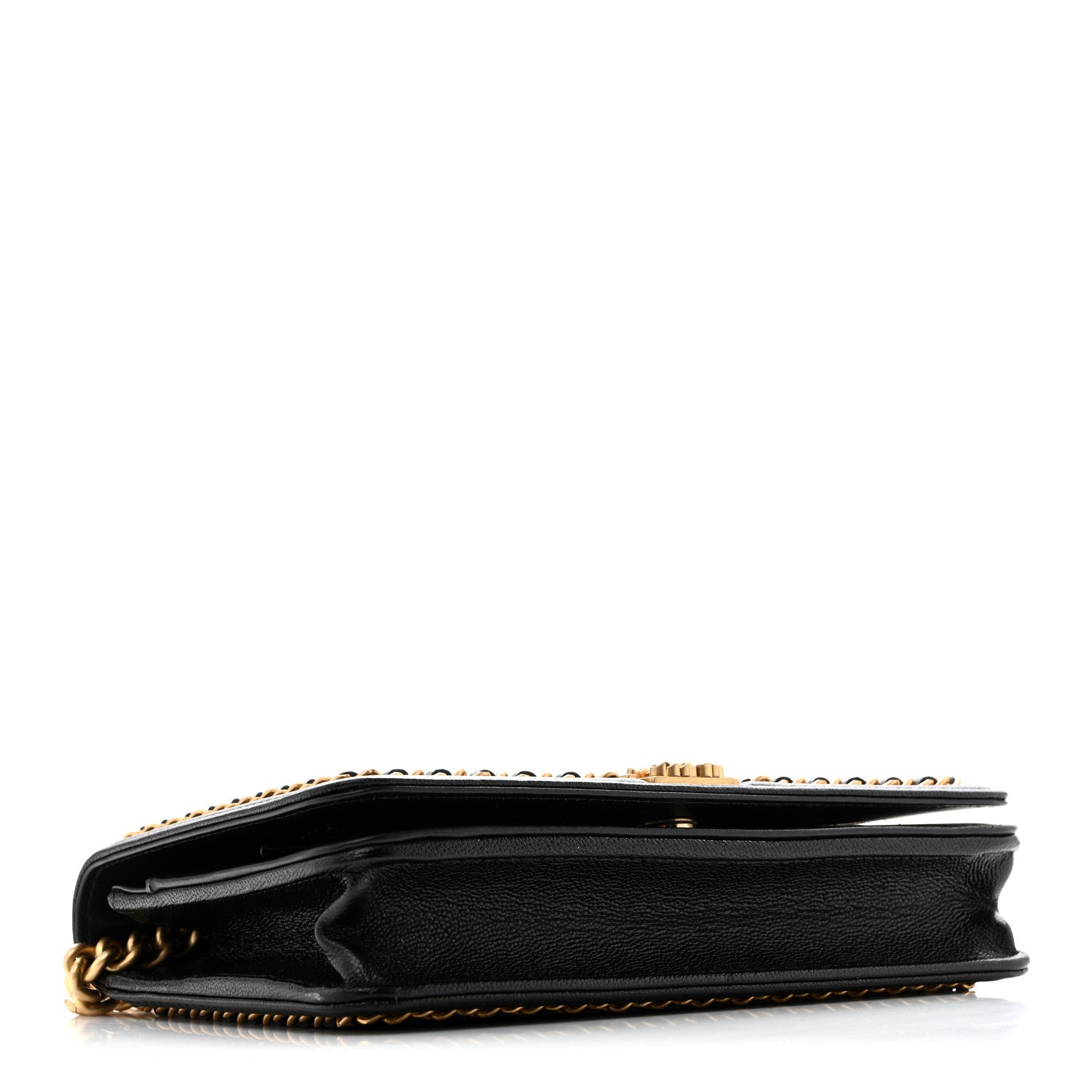 Caviar Quilted Chain Around Boy Wallet On Chain WOC Black — view 4