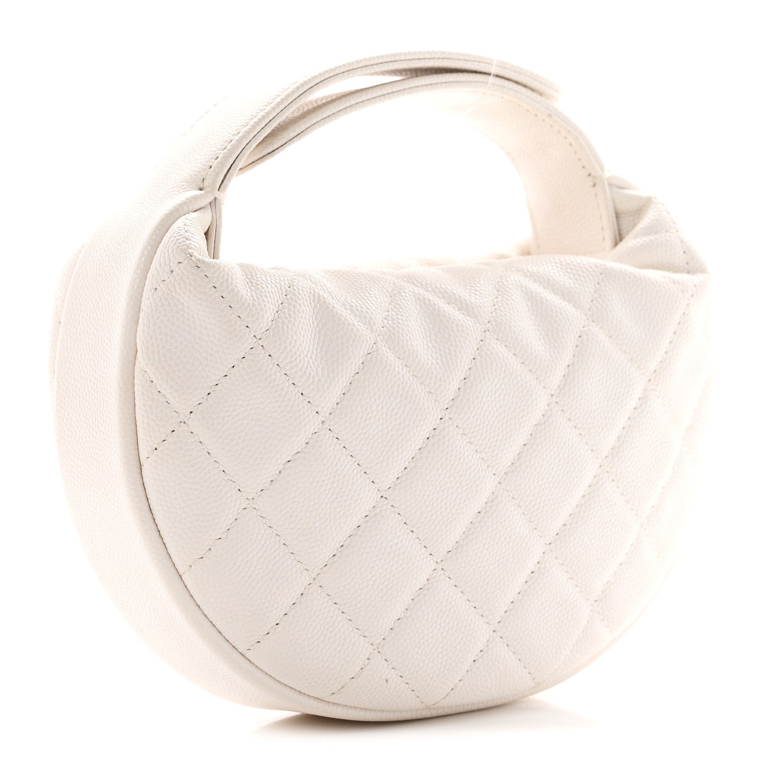 Caviar Quilted Polly Pocket Pouch Hobo White — view 3