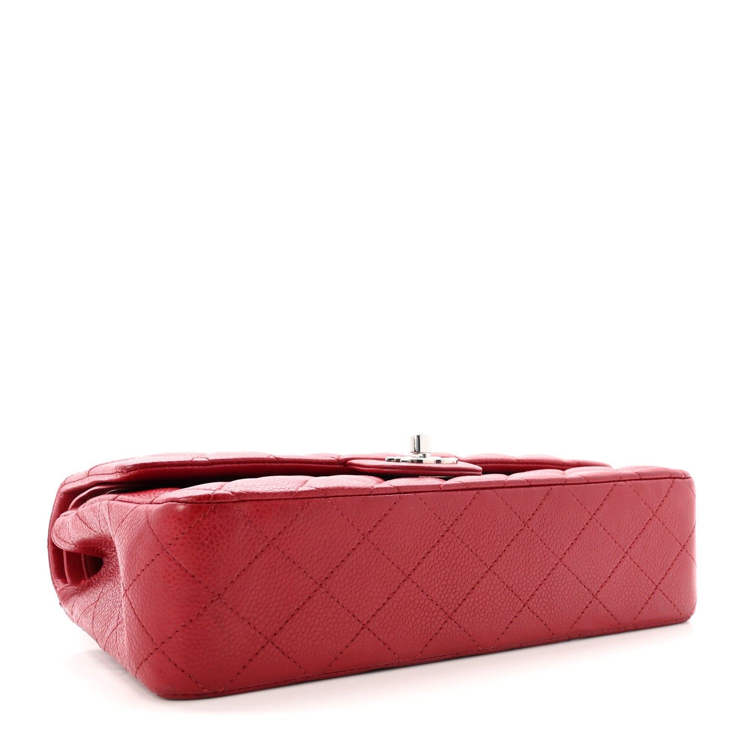 Caviar Quilted Medium Double Flap Red — view 4