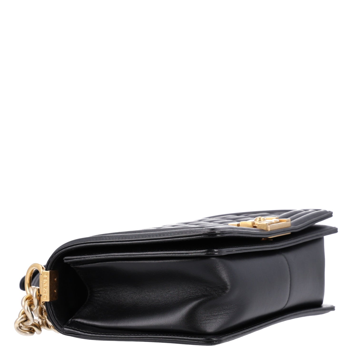 Calfskin Quilted Medium Boy Flap Black Black — view 4