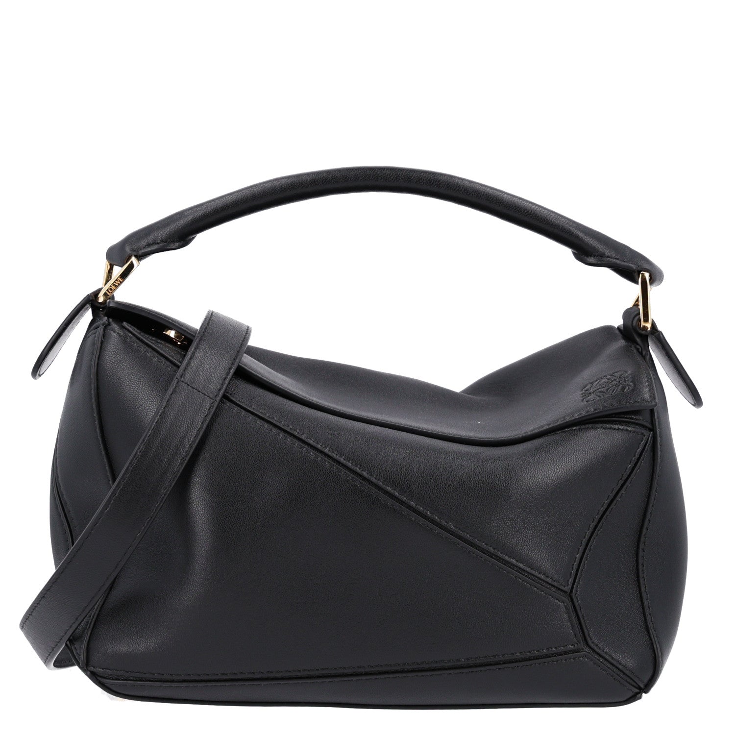 Nappa Lambskin Small Featherlight Puzzle Bag Black