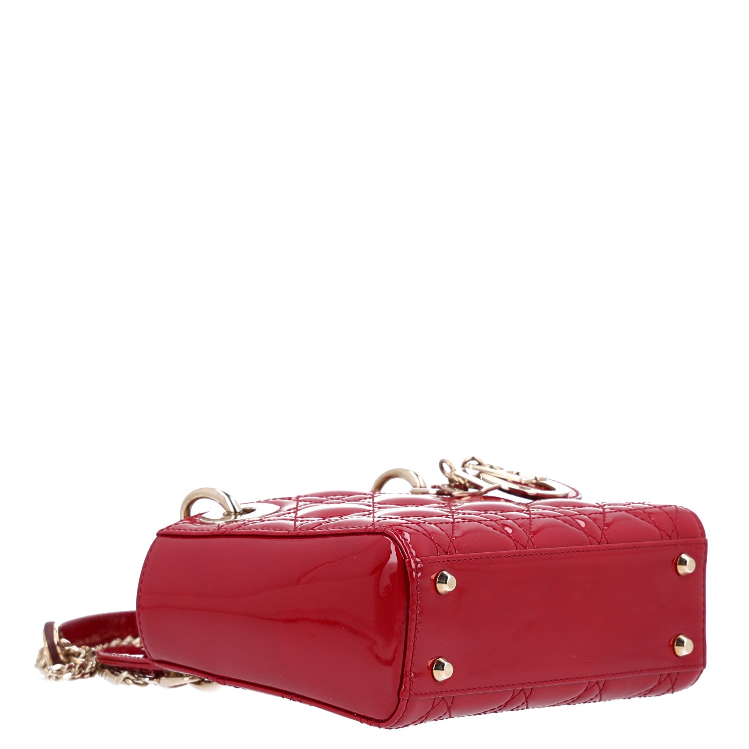 Patent Cannage Mini Lady Dior Red — view 4