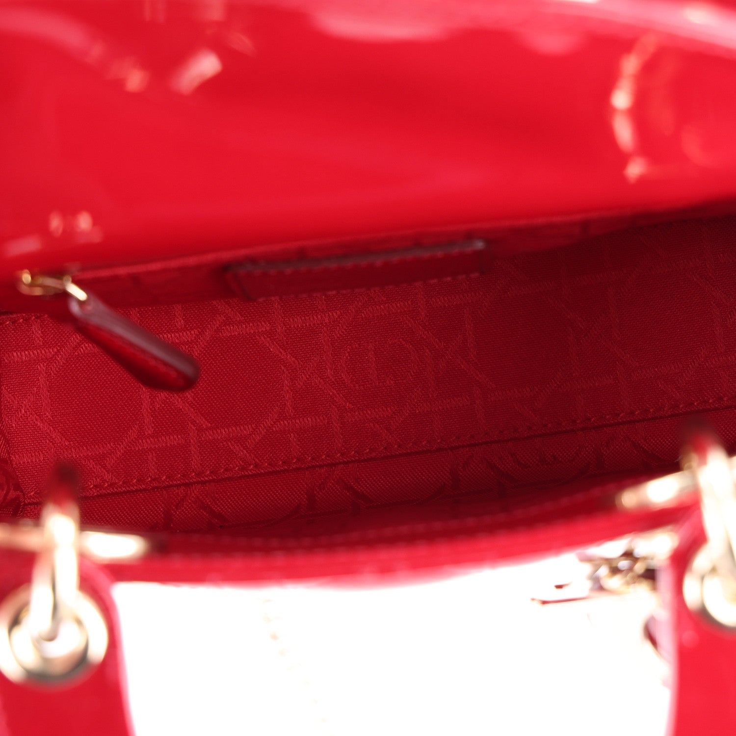 Patent Cannage Mini Lady Dior Red — view 5