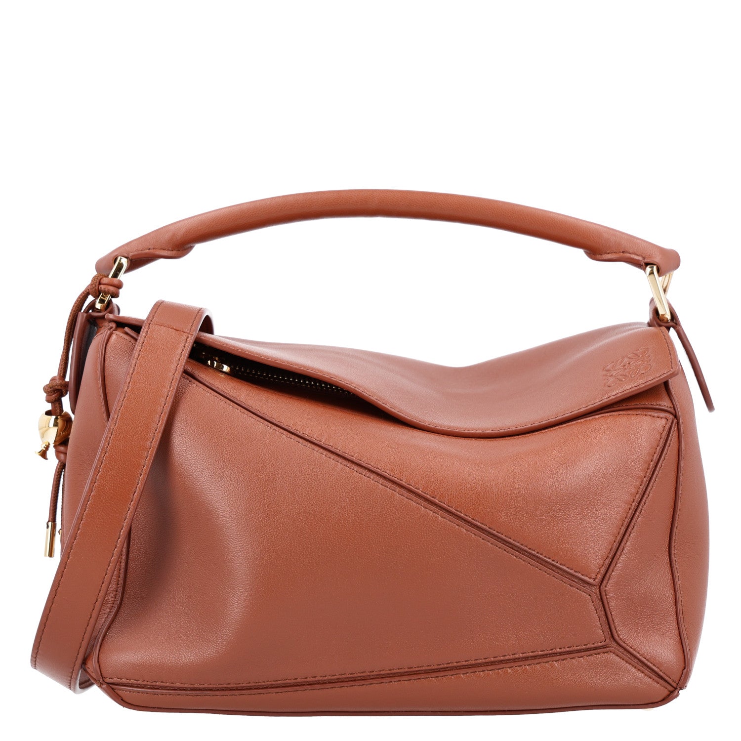 Nappa Lambskin Small Featherlight Puzzle Bag Pecan