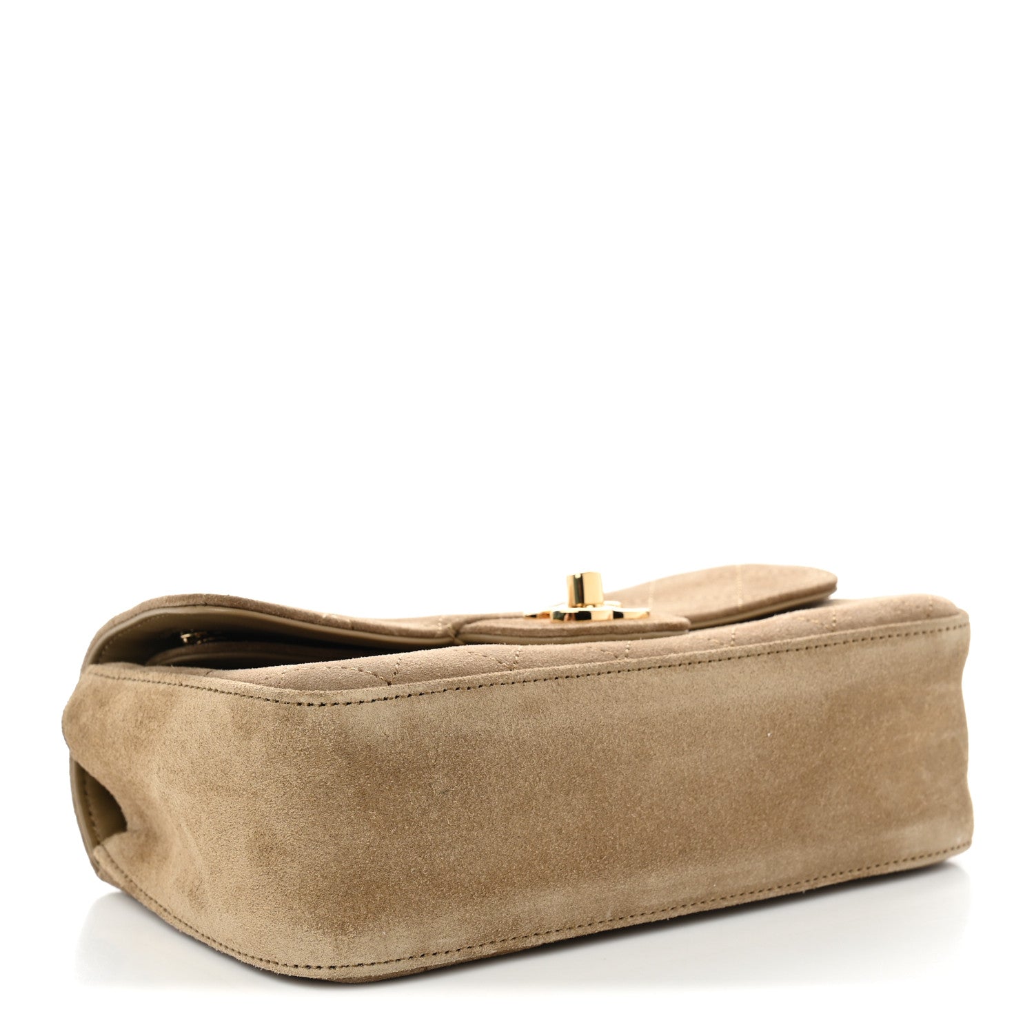 Suede Calfskin Mini Souplissimo Flap Dark Beige — view 4