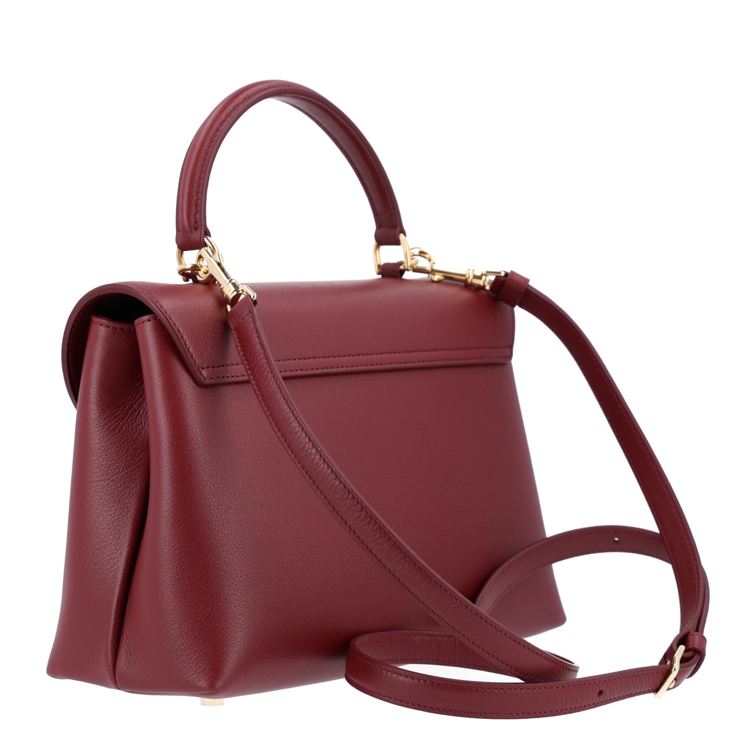 Supple Grained Calfskin Medium Nino Light Burgundy — view 3