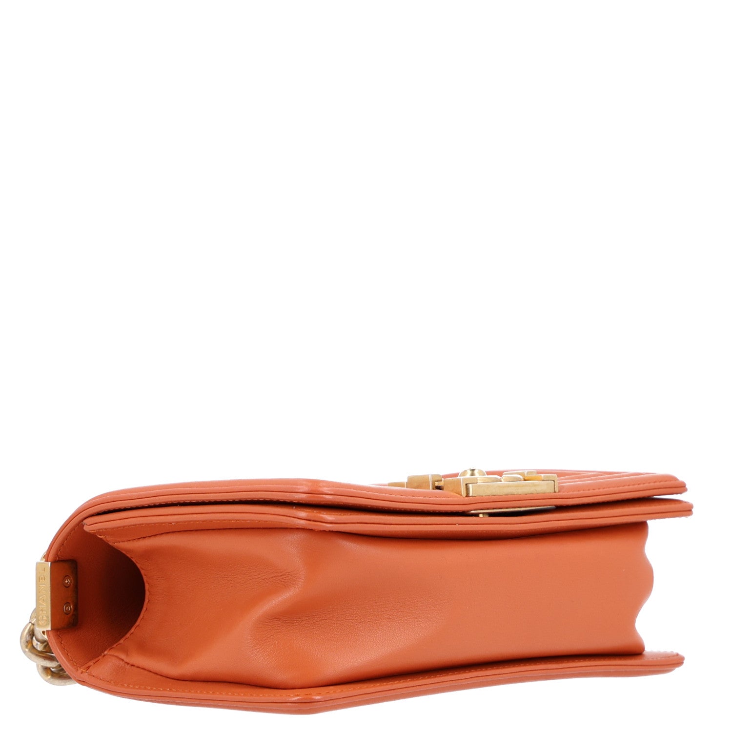 Calfskin Quilted Small Boy Flap Orange — view 4