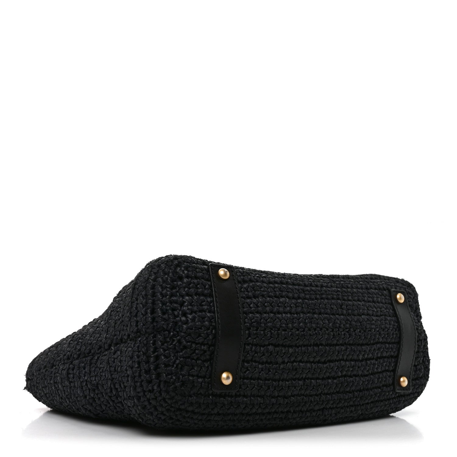 Straw Raffia Tote Black — view 4