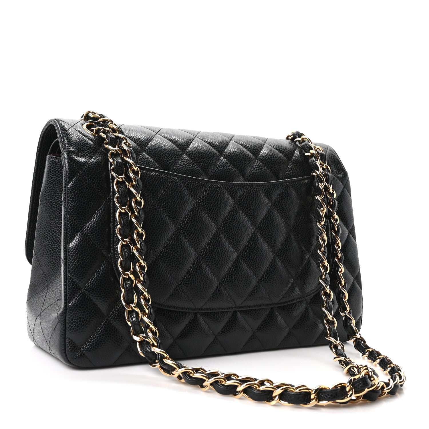 Caviar Quilted Jumbo Double Flap Black — view 3