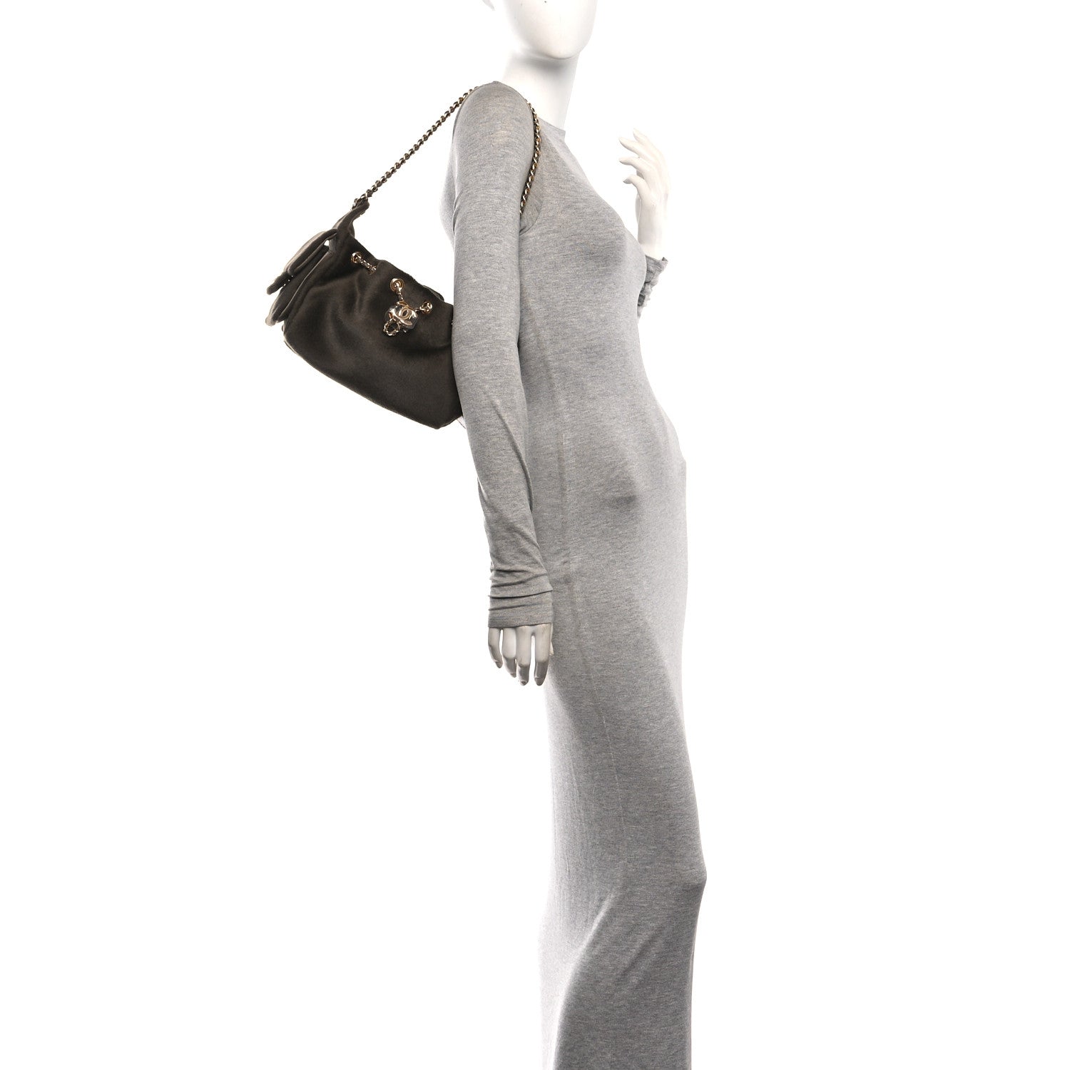 Pony Hair Mini Chanel 25 Handbag Dark Khaki — view 2