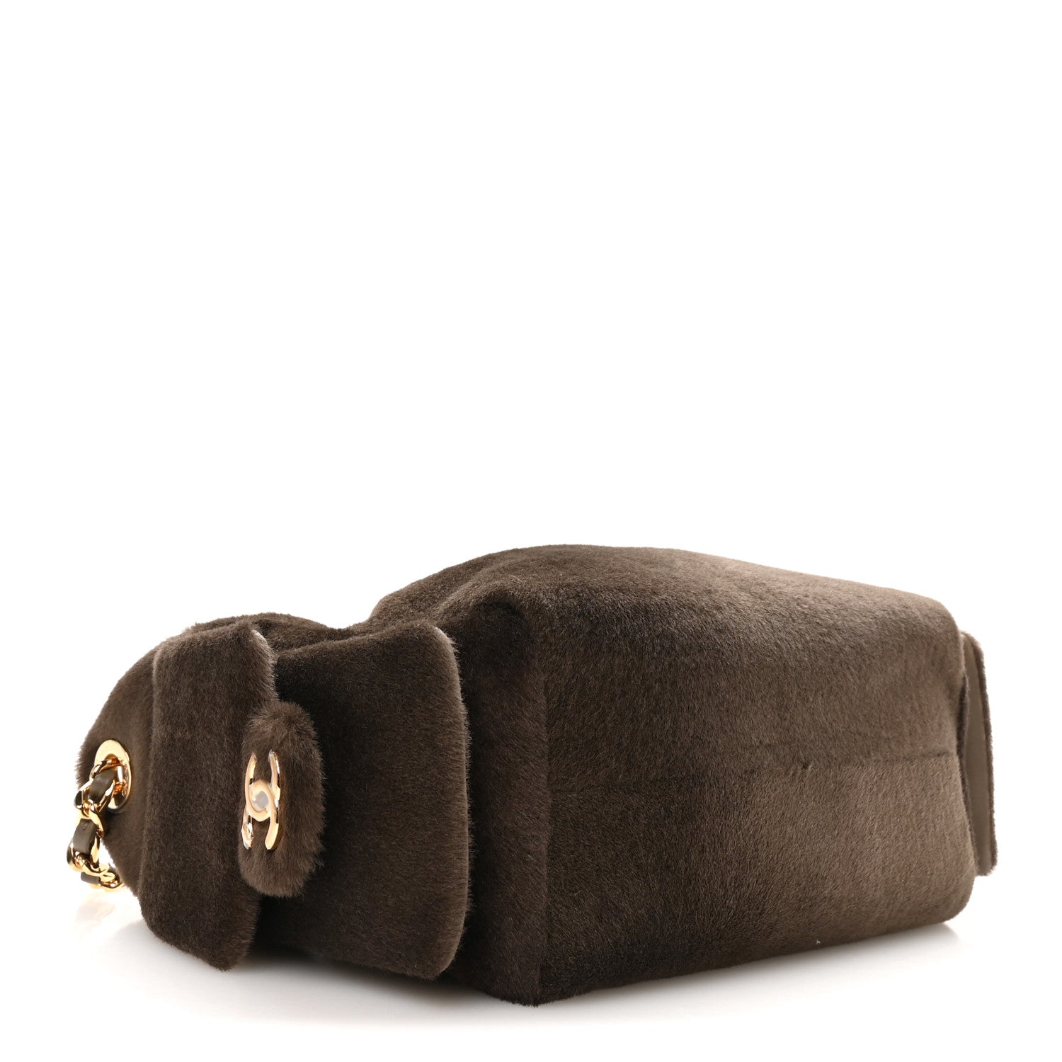 Pony Hair Mini Chanel 25 Handbag Dark Khaki — view 4