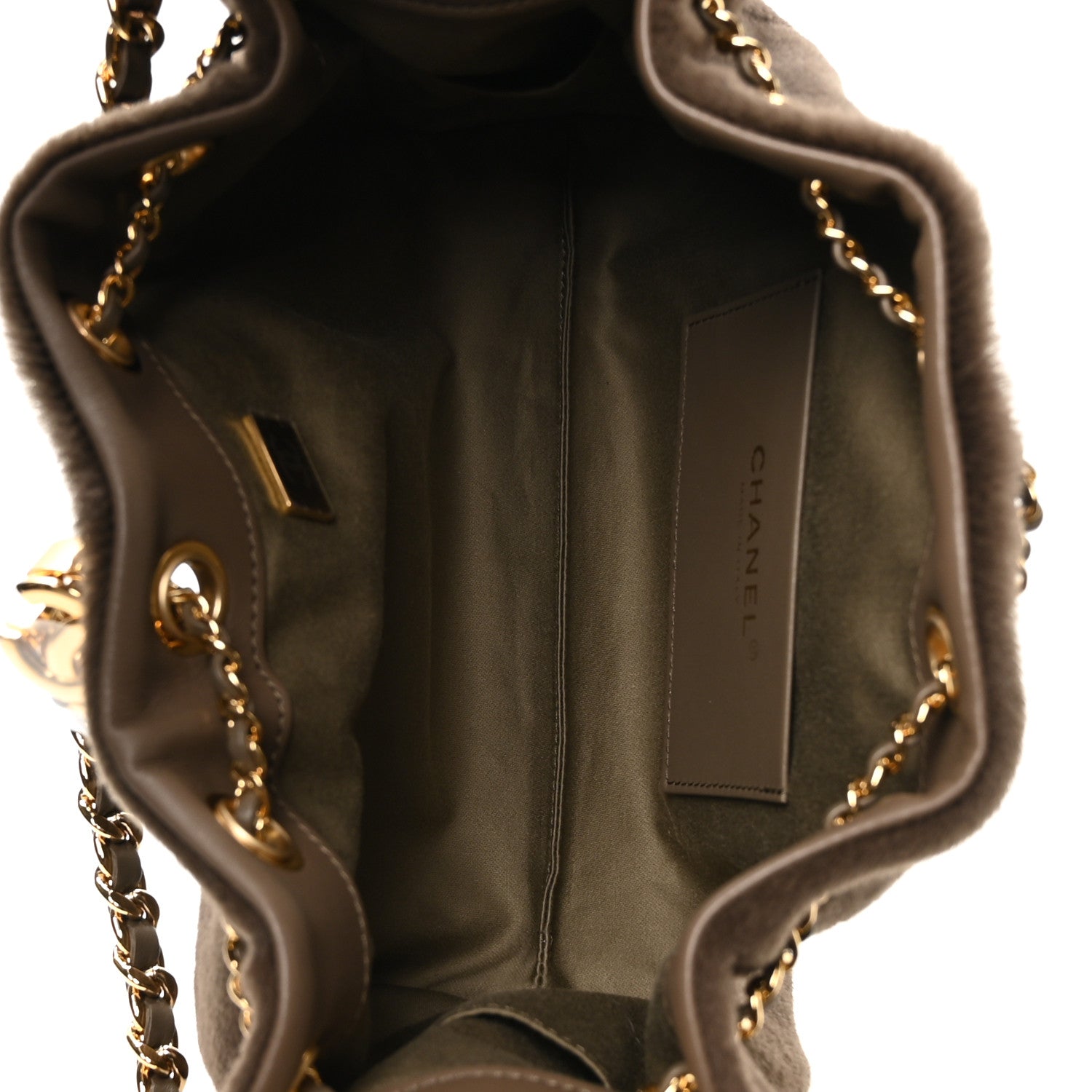 Pony Hair Mini Chanel 25 Handbag Dark Khaki — view 5