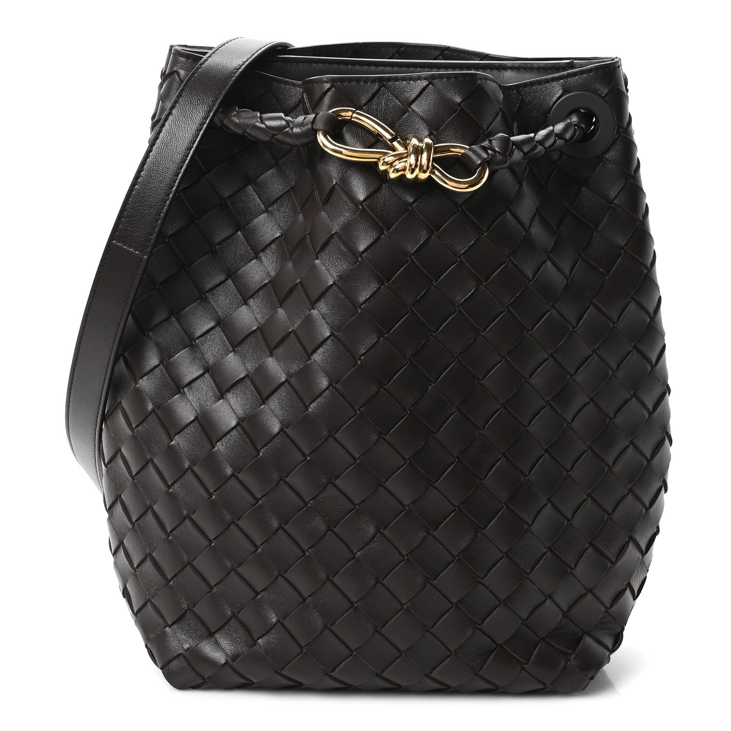 Nappa Intrecciato Small Andiamo Bucket Bag Fondant