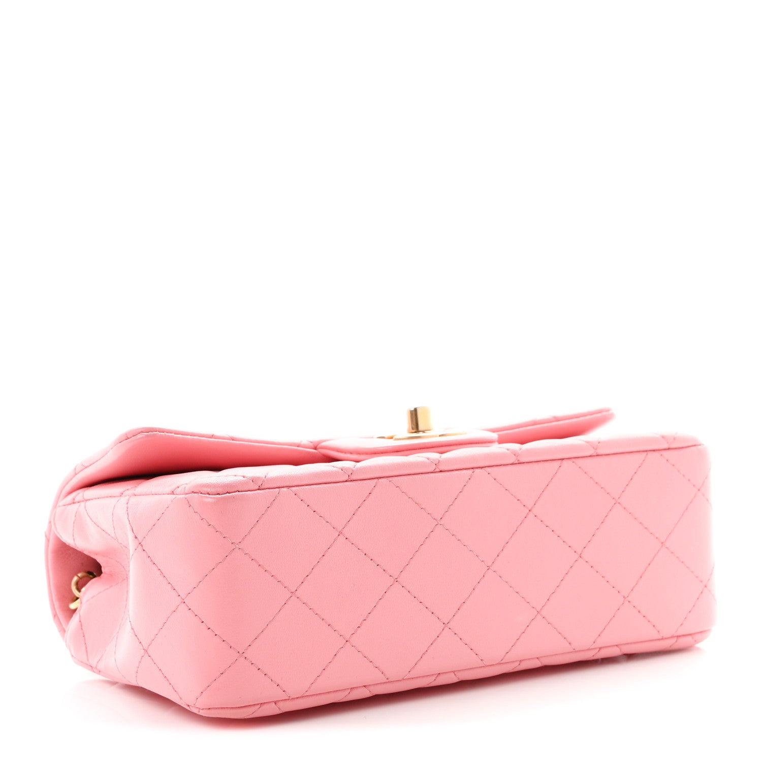 Lambskin Quilted Mini Rectangular Flap Pink — view 4