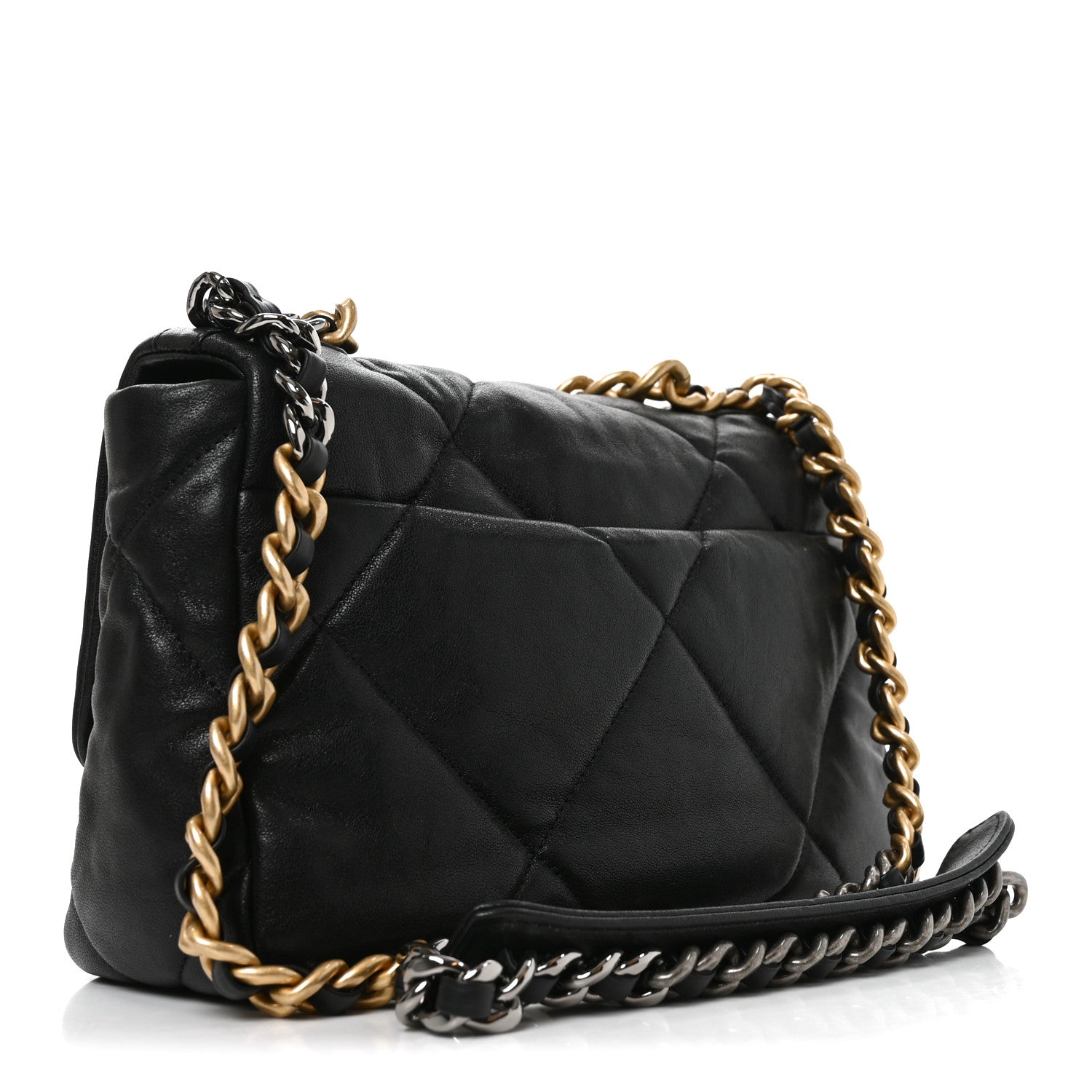 Goatskin Quilted Medium Chanel 19 Flap Black — view 3