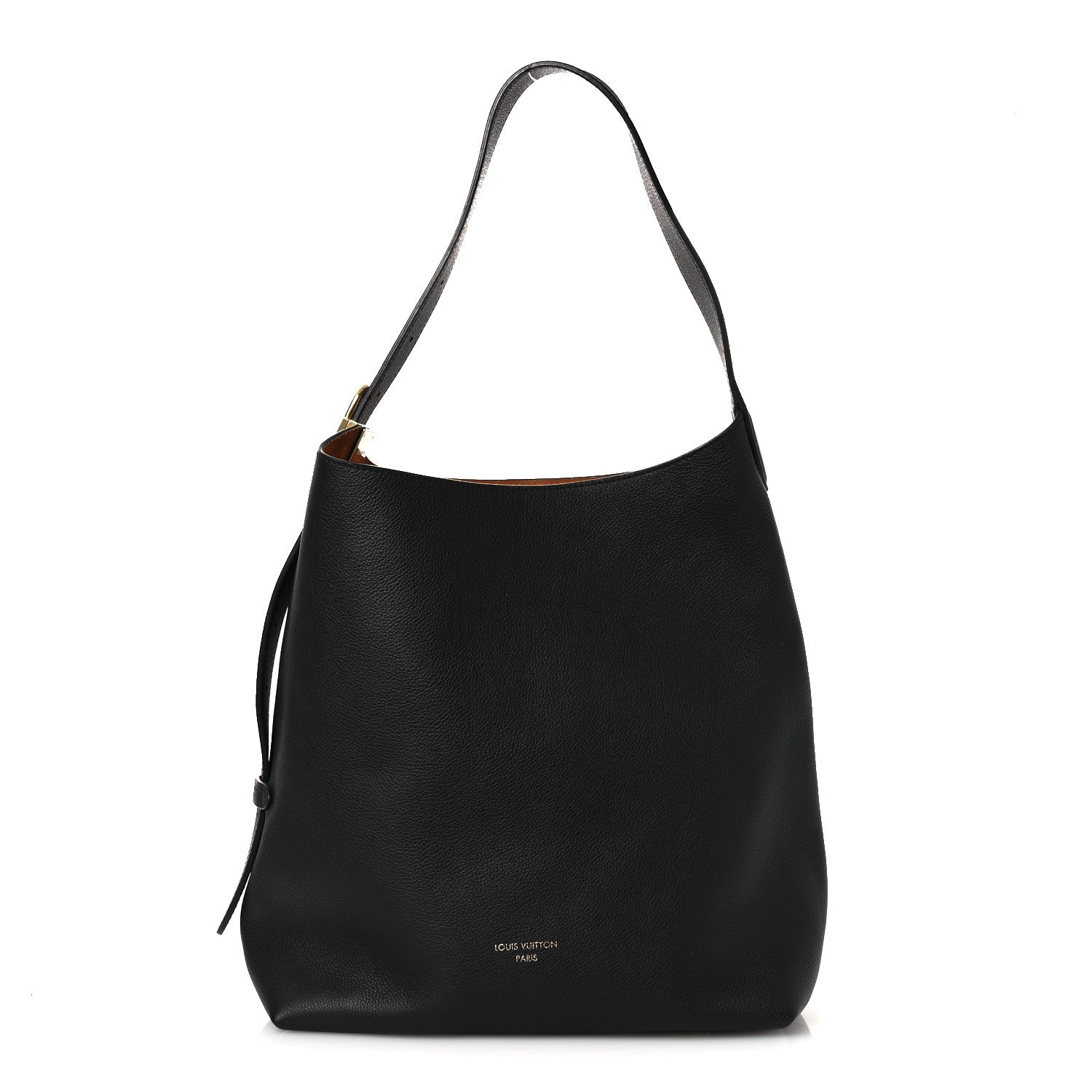 Grained Calfskin Low Key Hobo MM Black