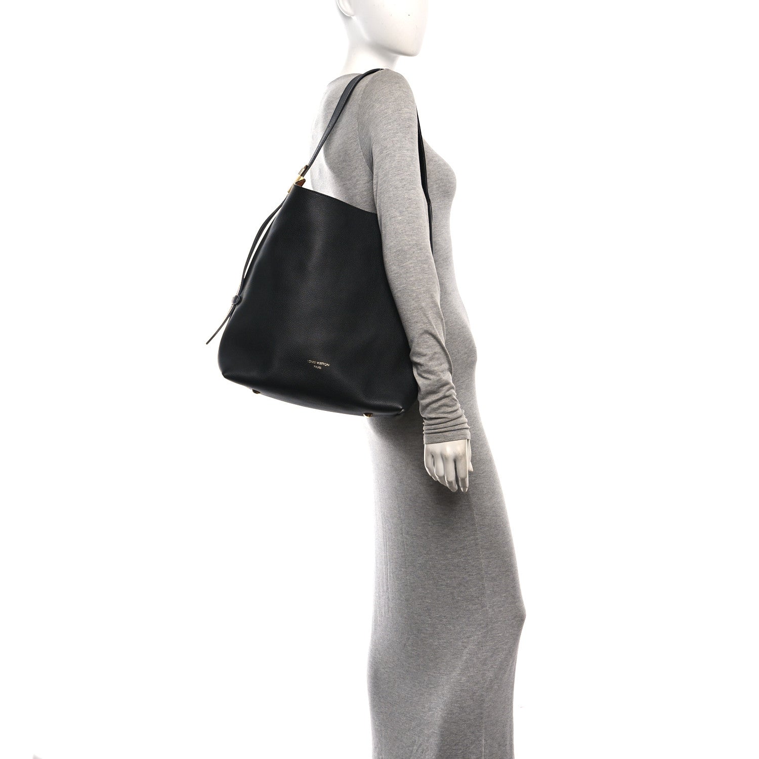Grained Calfskin Low Key Hobo MM Black — view 2