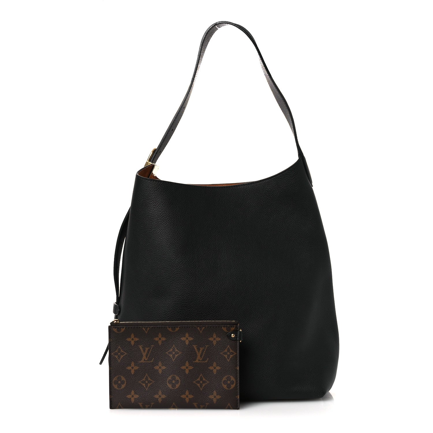 Grained Calfskin Low Key Hobo MM Black — view 3