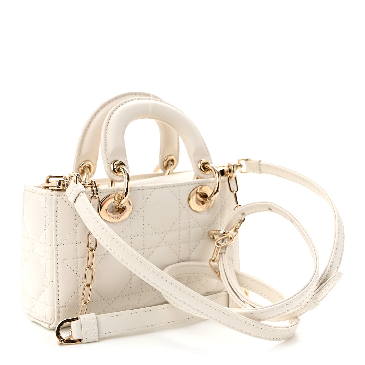 Lambskin Cannage Micro Lady D-Joy Latte — view 2