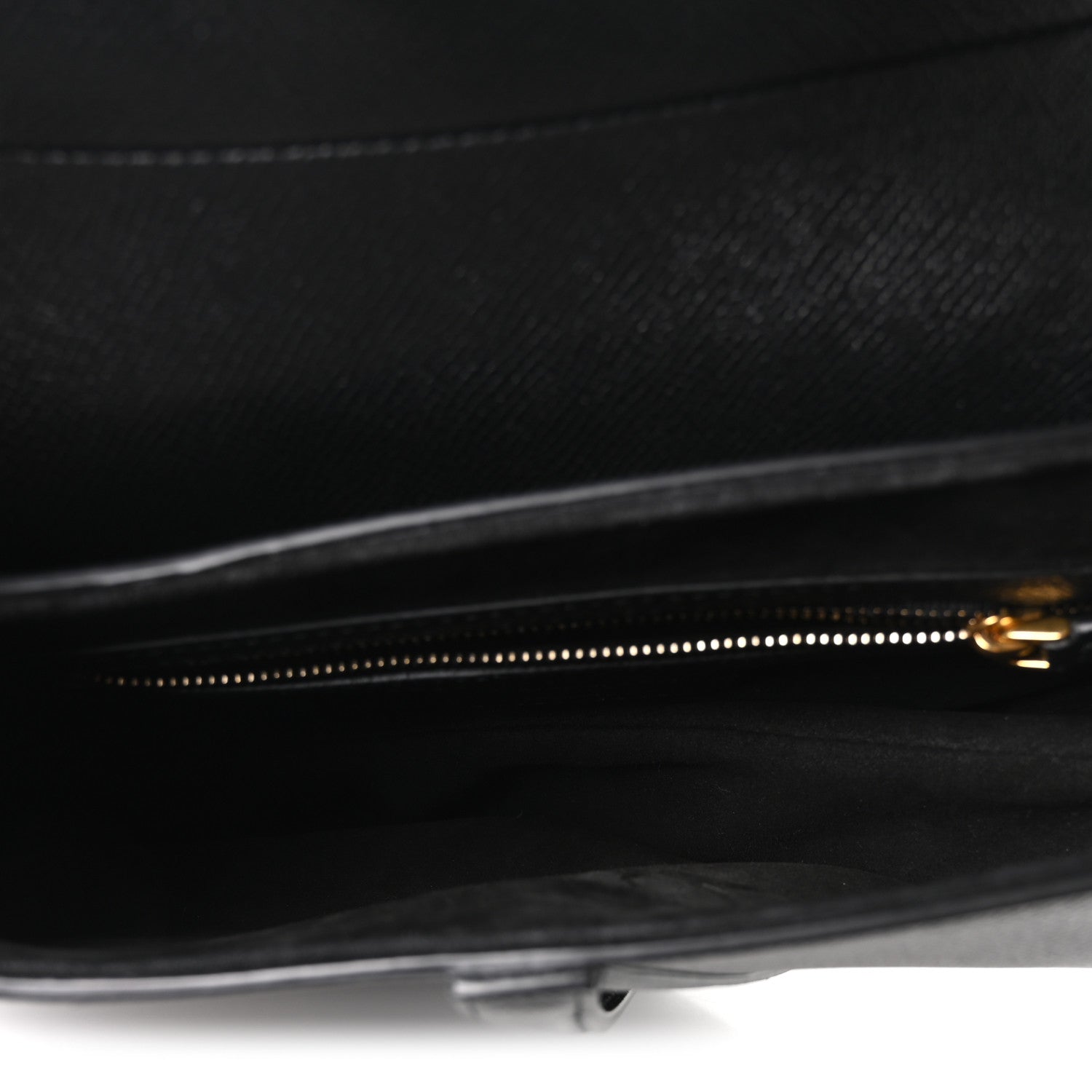 Grained Calfskin Saddle Bag With Strap Black — view 5