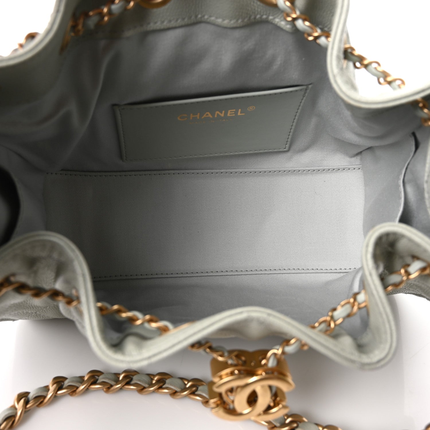 Caviar Quilted Mini Chanel 25 Handbag Light Green — view 5