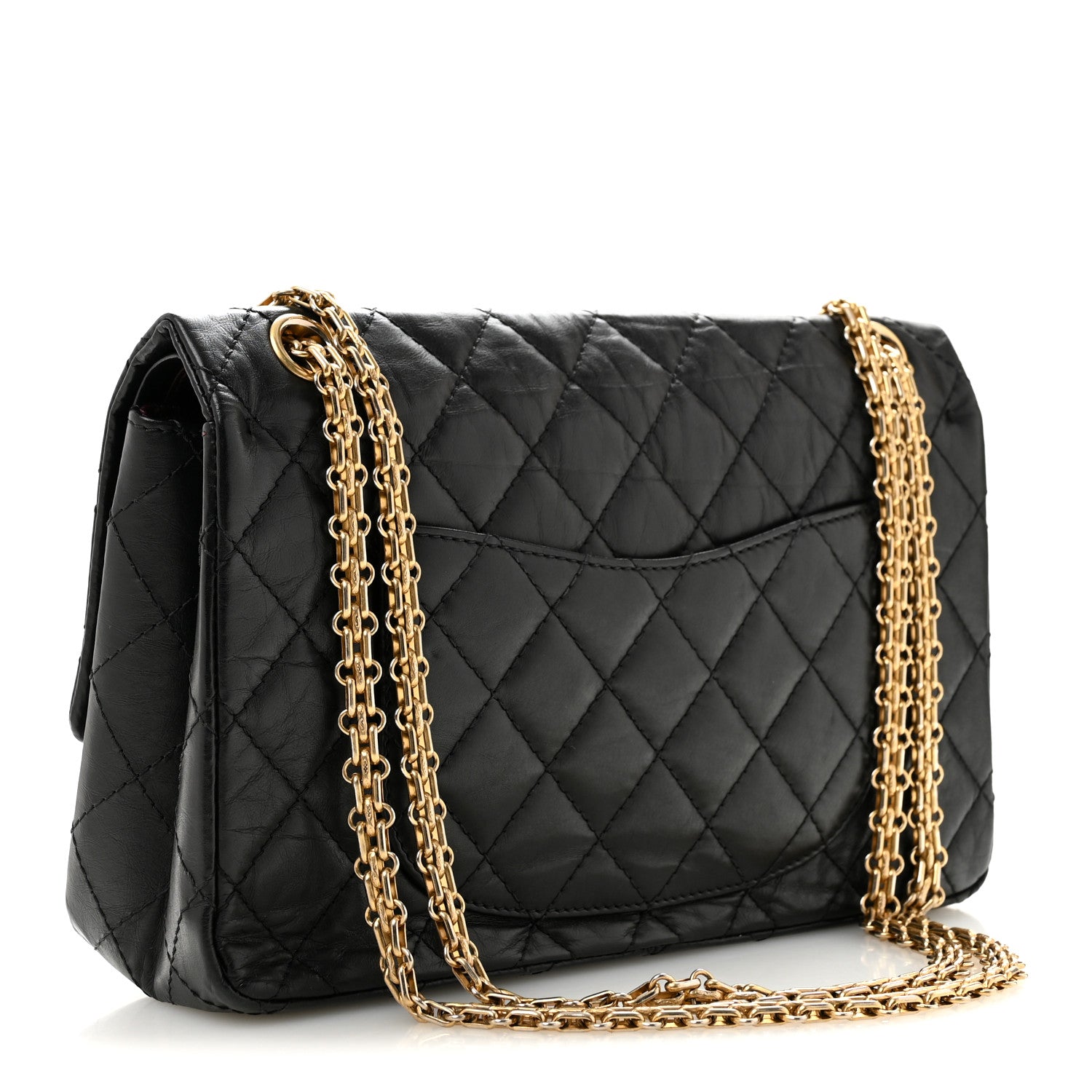 Aged Calfskin Quilted 2.55 Reissue 226 Flap Black — view 3
