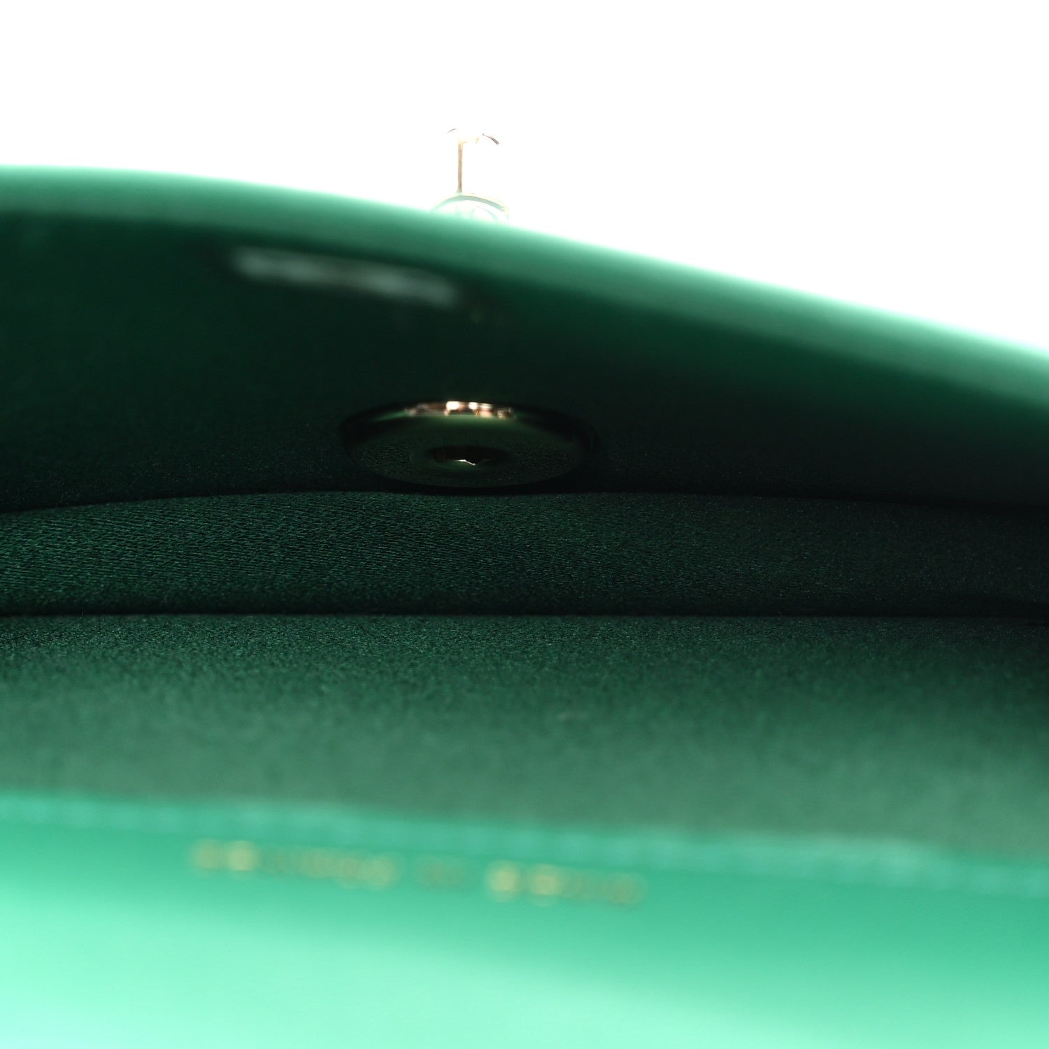 Lambskin Crystal Diamante Clutch With Chain Green — view 5