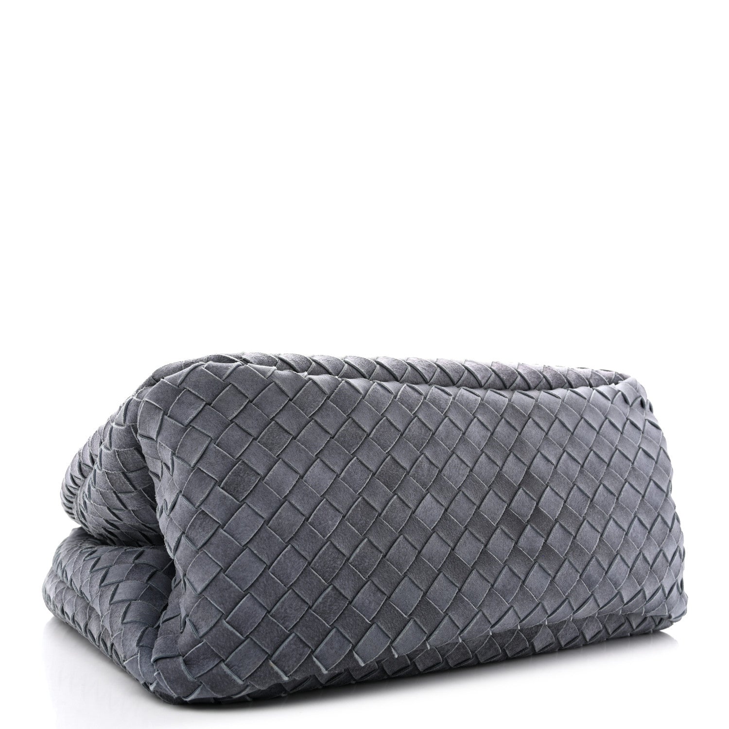 Suede Intrecciato Large Campana Shoulder Bag Cloudy Indigo — view 5