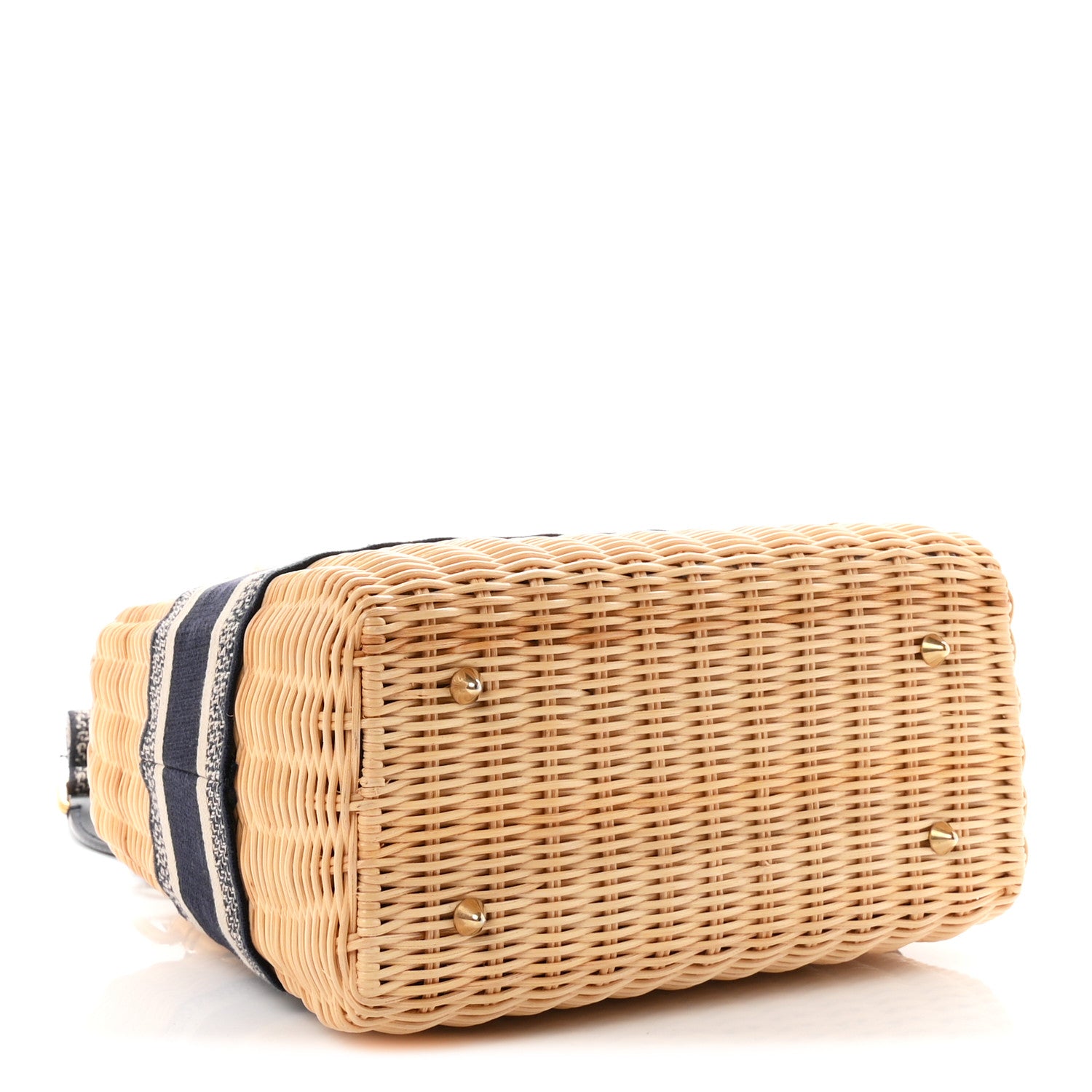 Wicker Oblique Medium Lady Dior Bag Blue — view 4