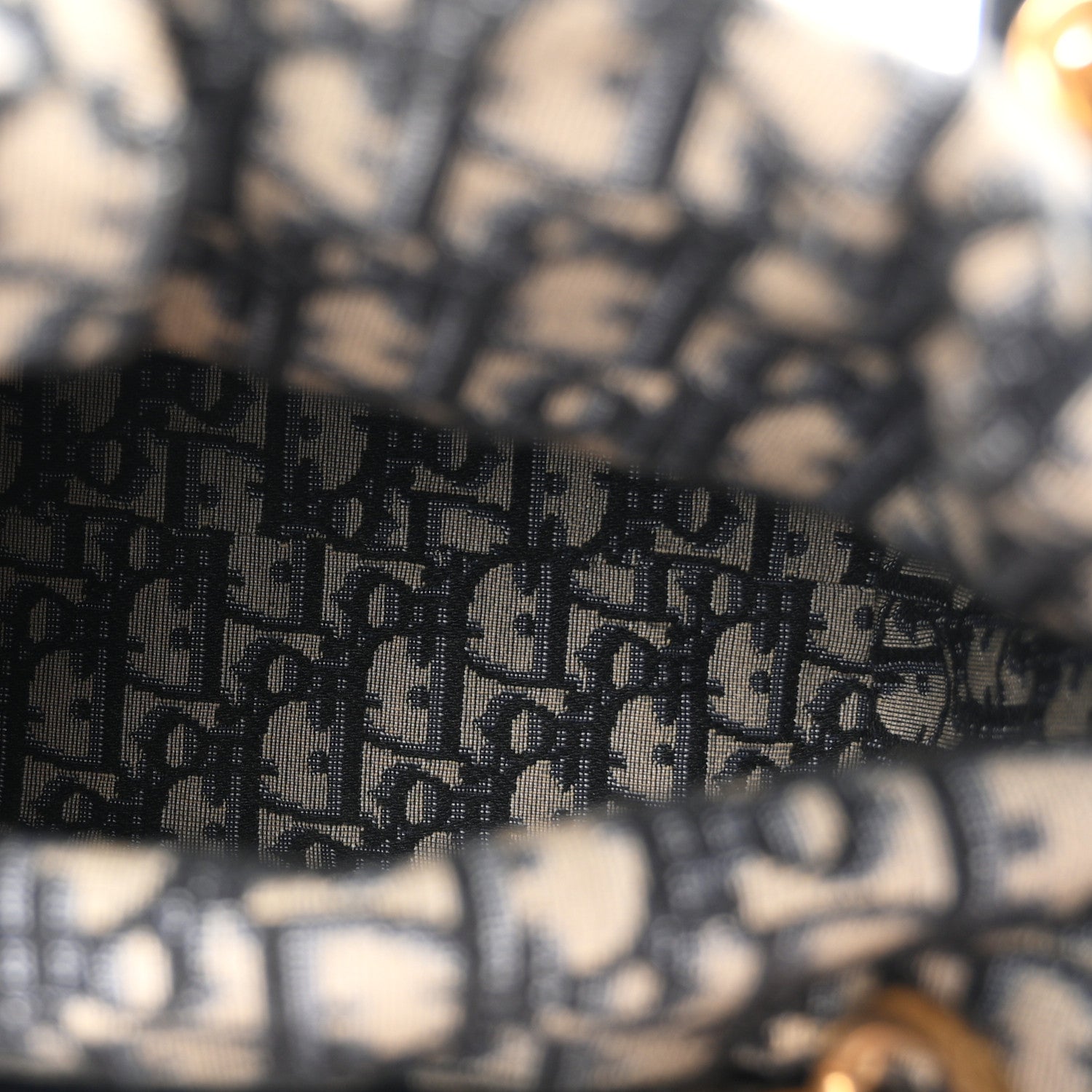 Wicker Oblique Medium Lady Dior Bag Blue — view 5