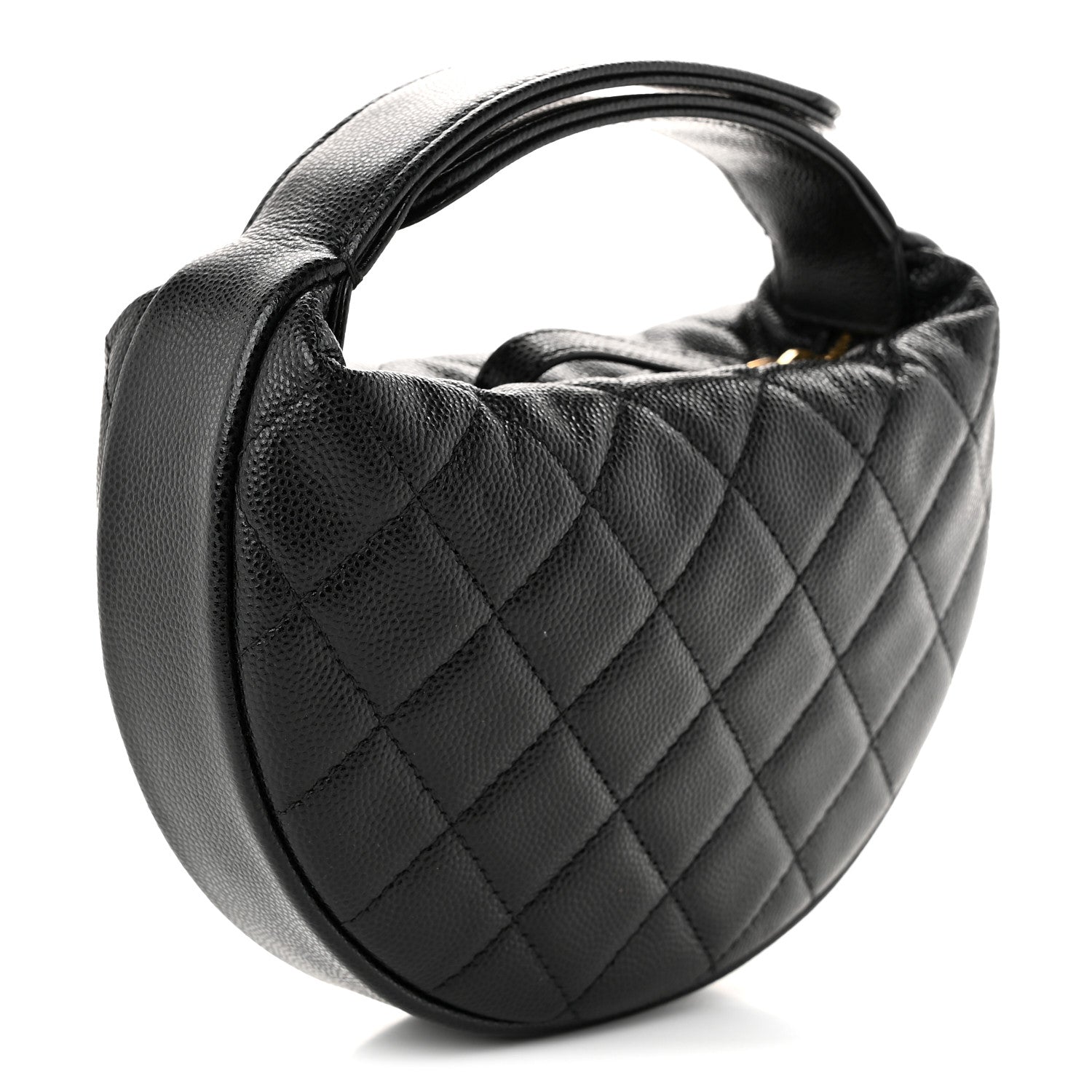 Caviar Quilted Polly Pocket Pouch Hobo Black — view 3