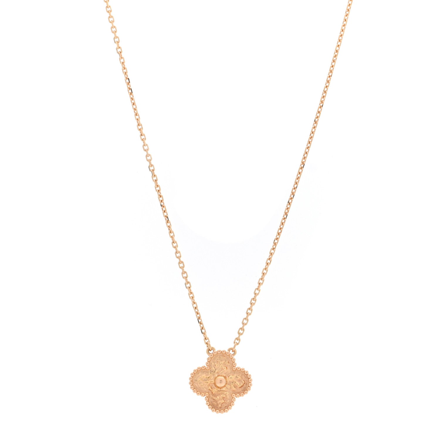 18K Rose Gold Vintage Alhambra Pendant Necklace
