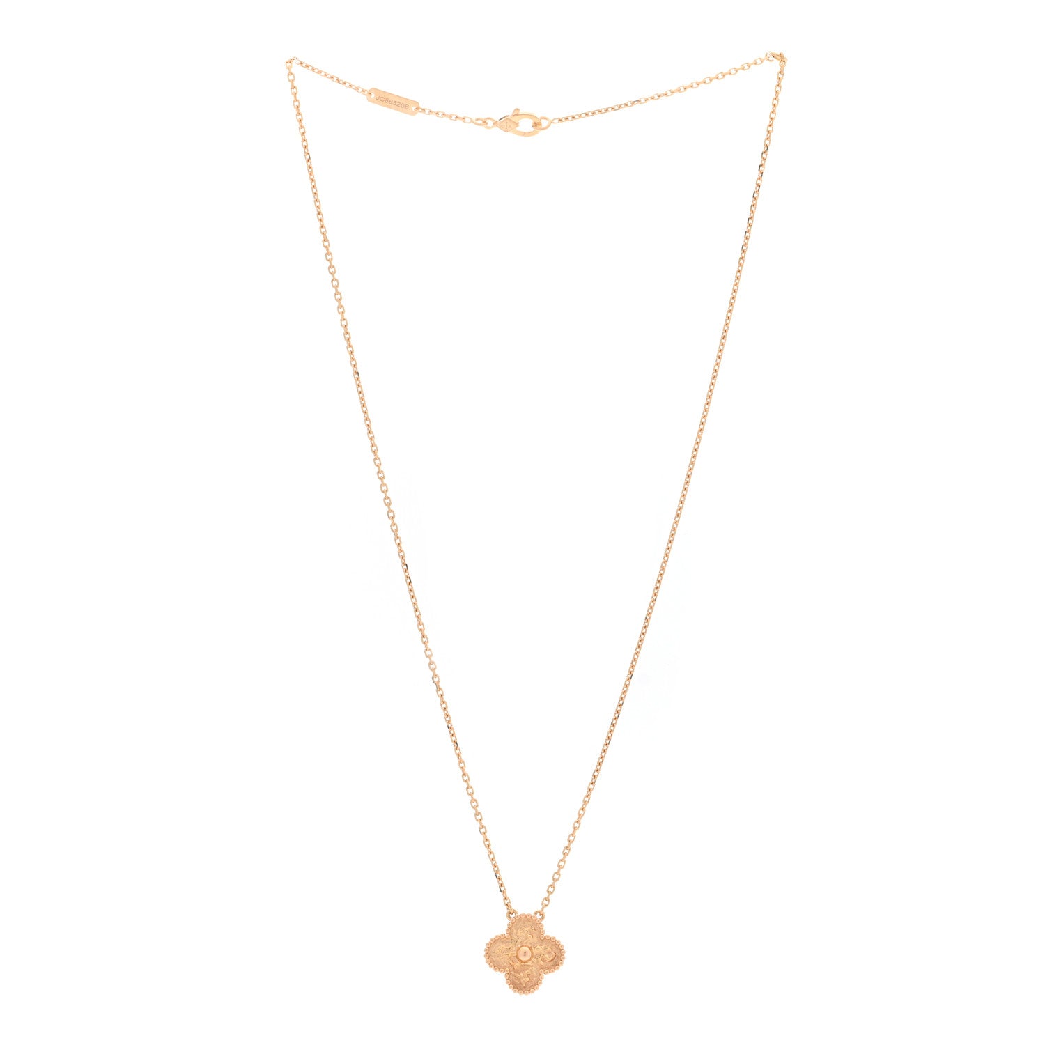 18K Rose Gold Vintage Alhambra Pendant Necklace — view 3