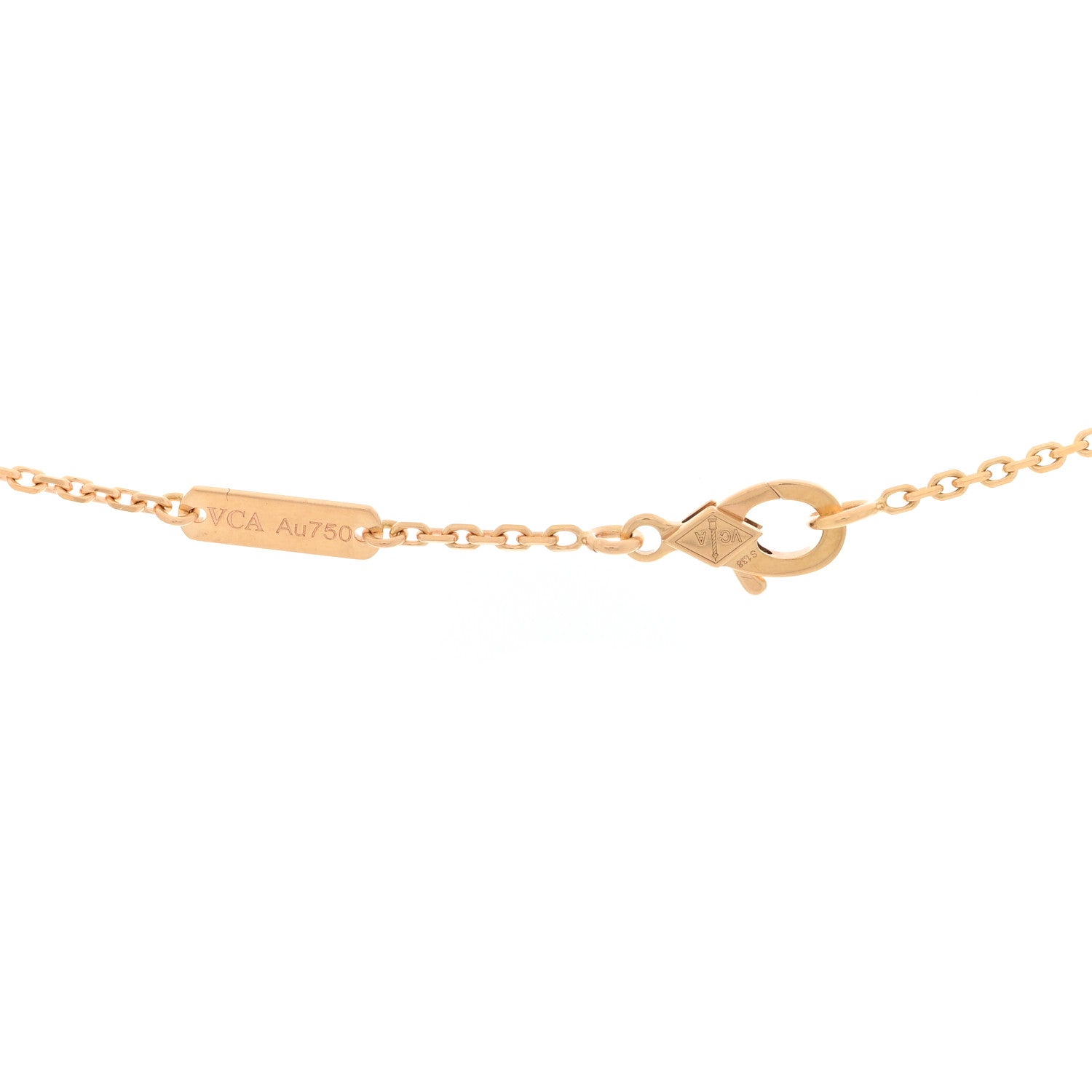 18K Rose Gold Vintage Alhambra Pendant Necklace — view 4