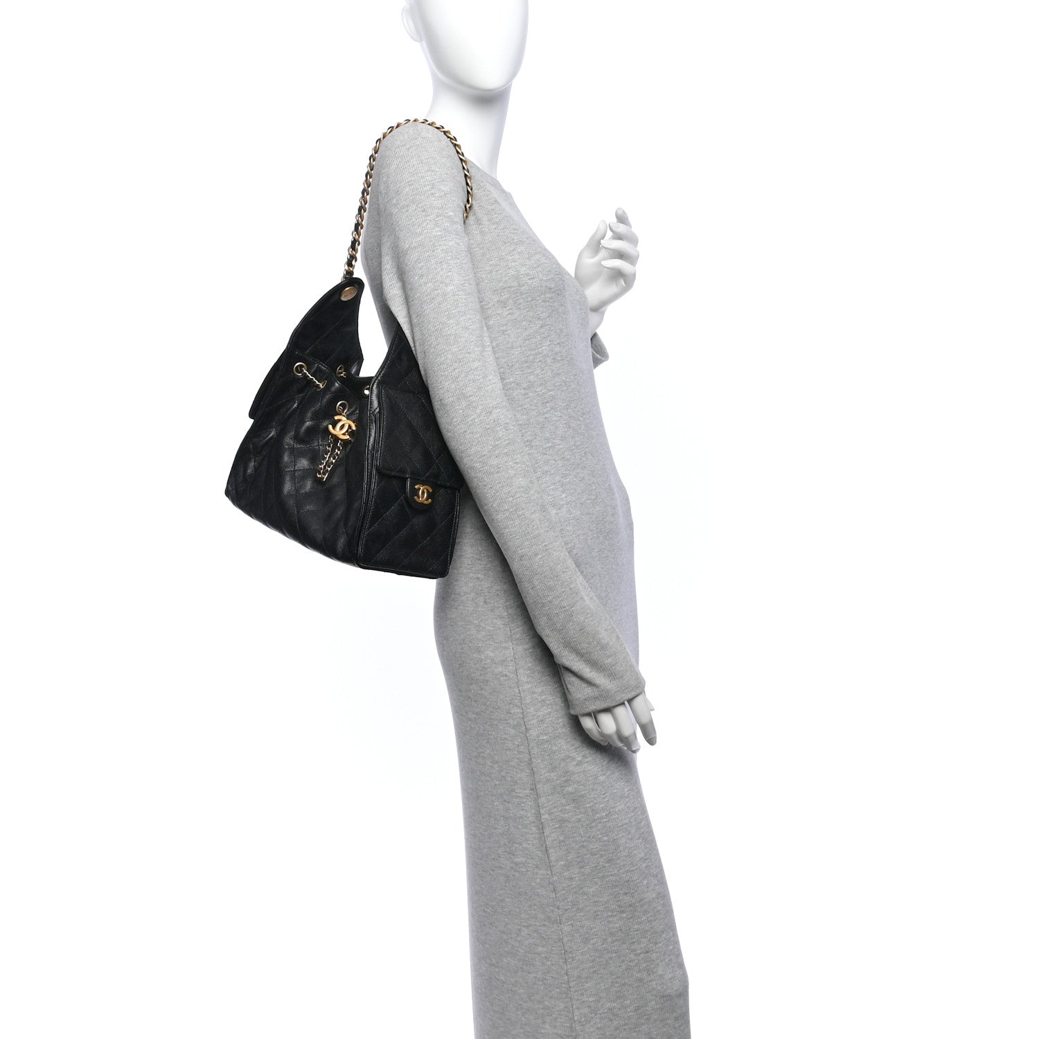 Caviar Quilted Small Chanel 25 Handbag Black — view 2