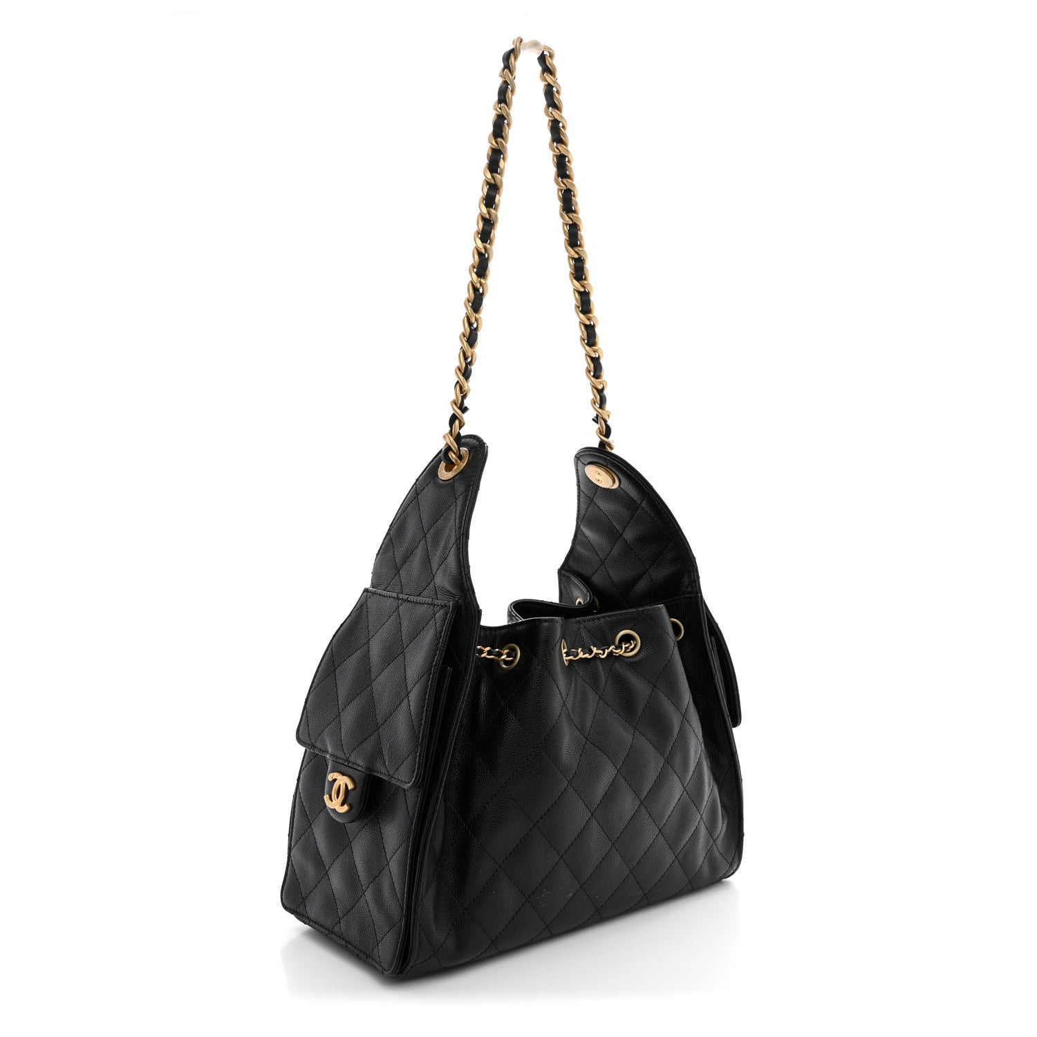 Caviar Quilted Small Chanel 25 Handbag Black — view 3