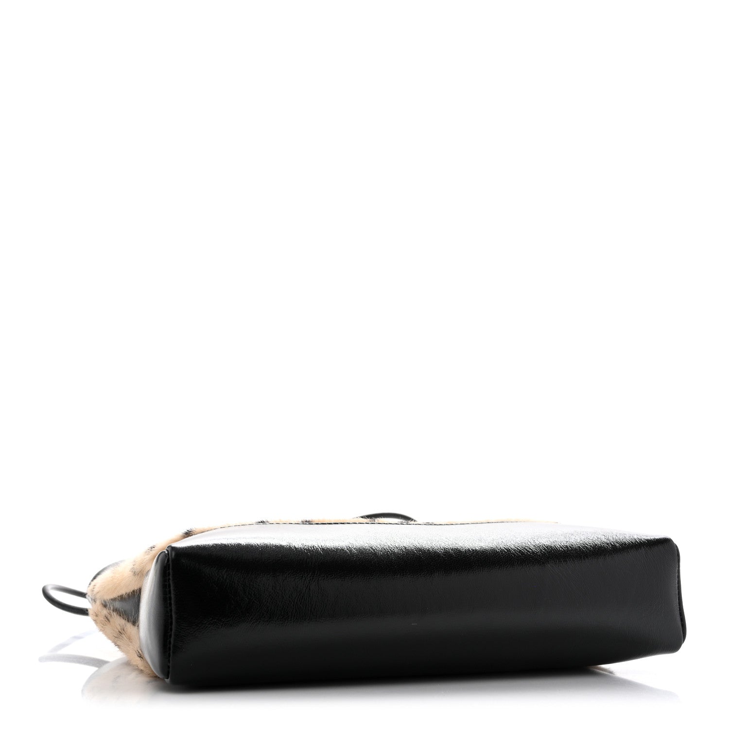 Shiny Lambskin Pony Hair Cheetah Printed Mini 31 Shopping Bag Light Beige Black — view 4