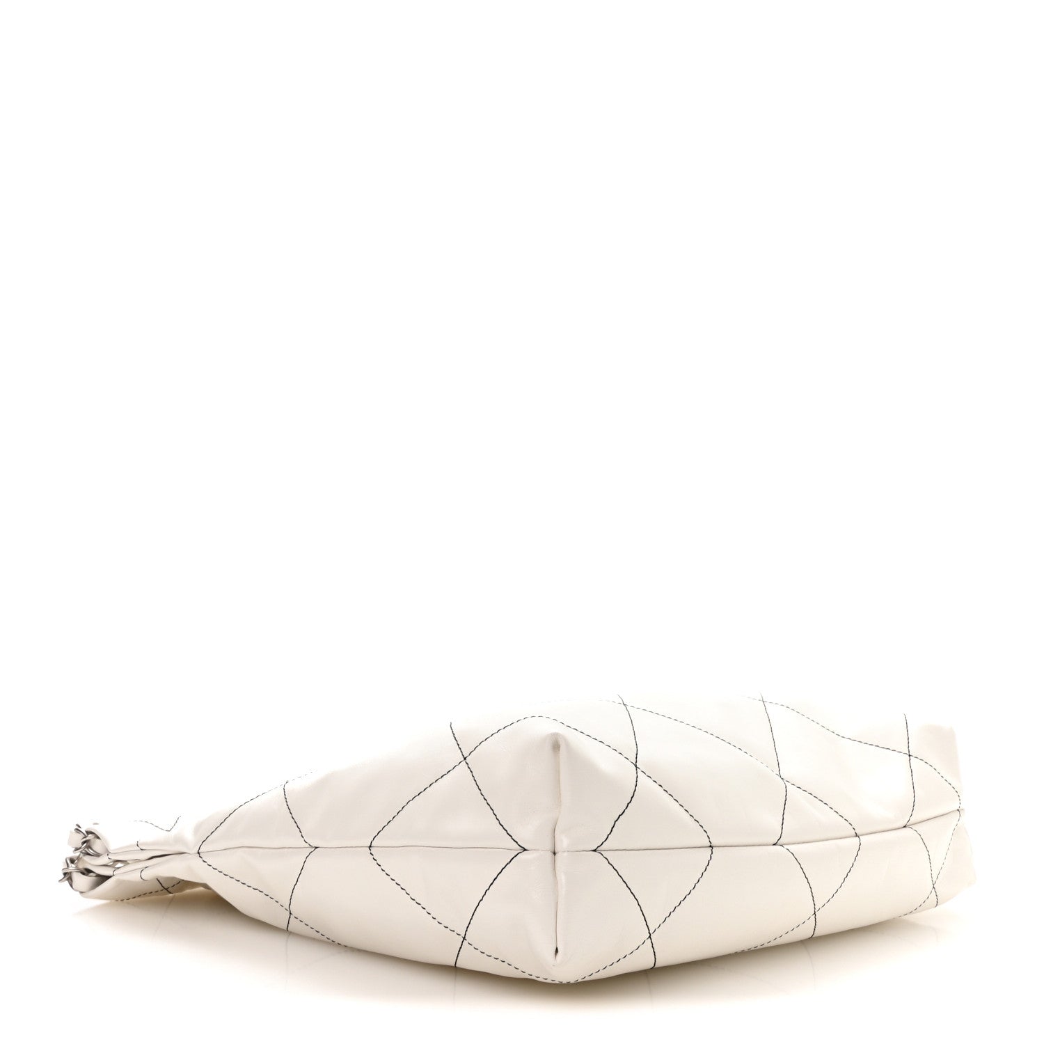 Shiny Calfskin Quilted Small Chanel 22 White Black — view 5