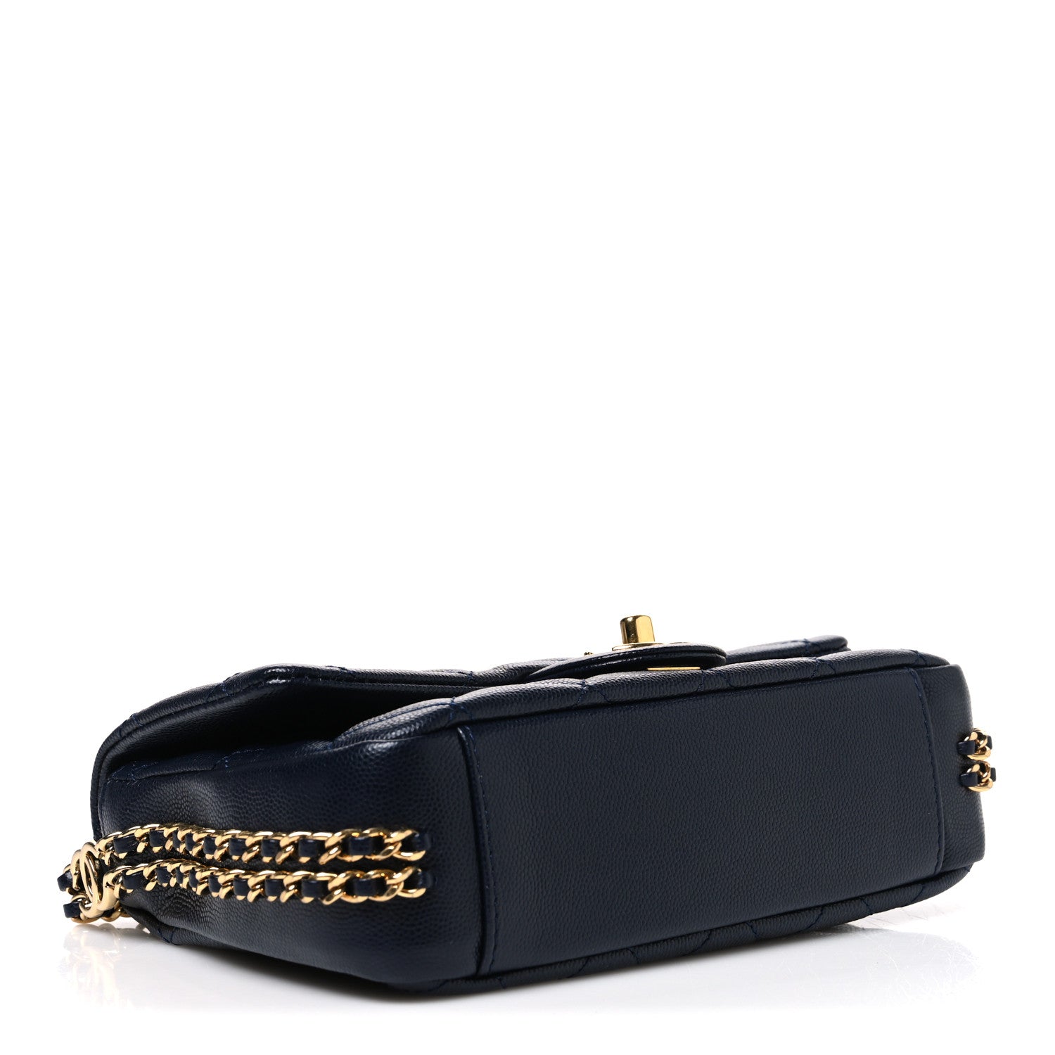 Caviar Quilted Mini CC You Flap Navy — view 4