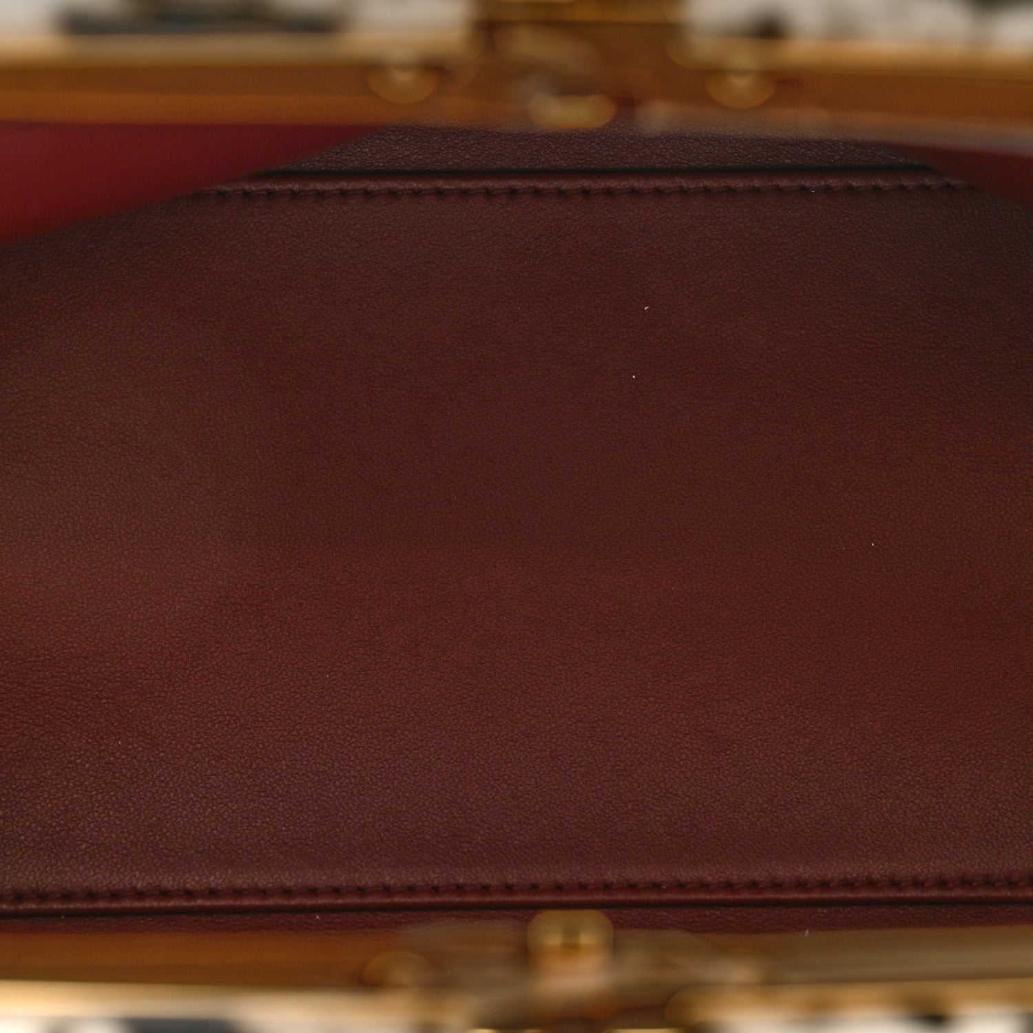 Lambskin Pony Hair Printed Clutch With Chain Black White — view 5