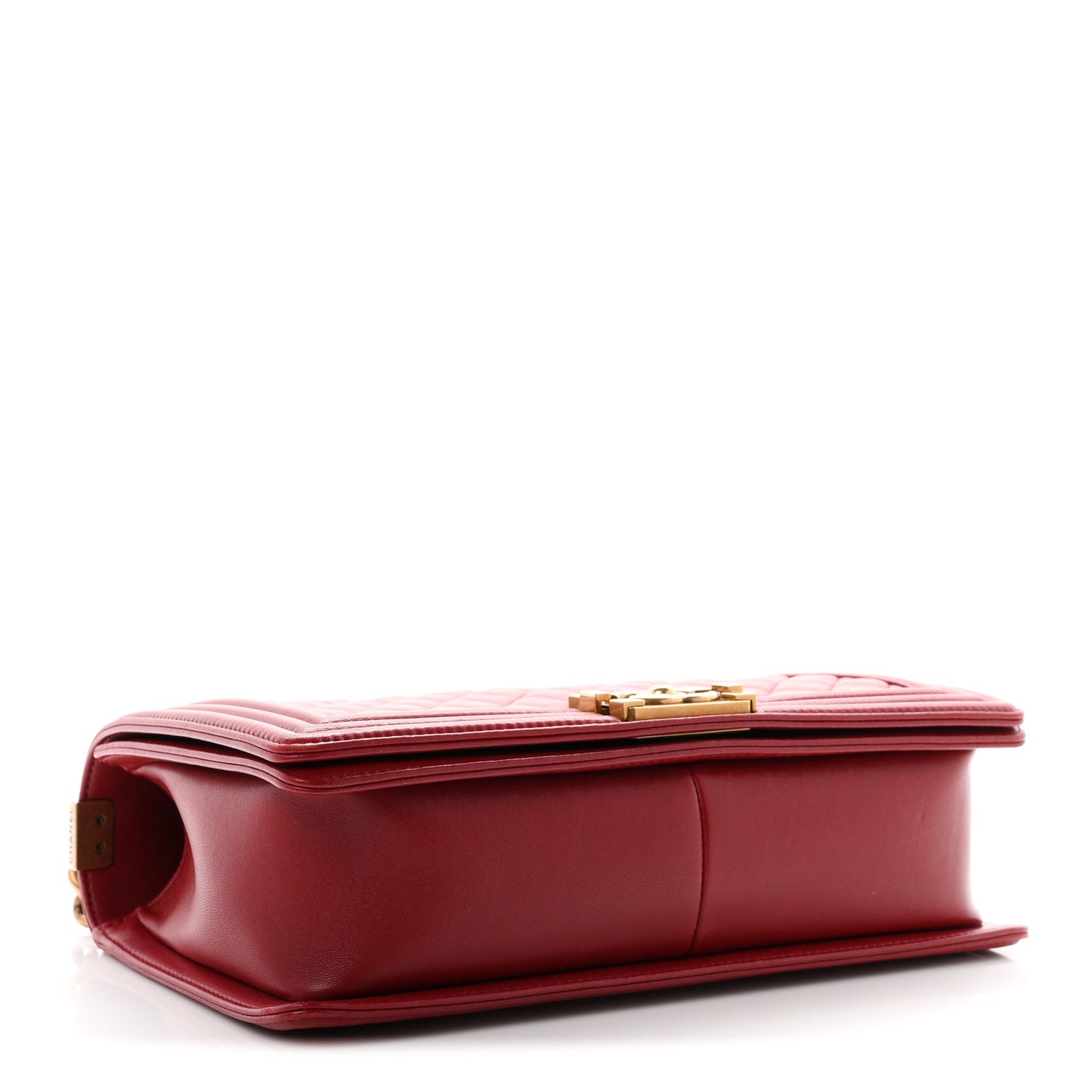 Lambskin Quilted New Medium Boy Flap Dark Red — view 4