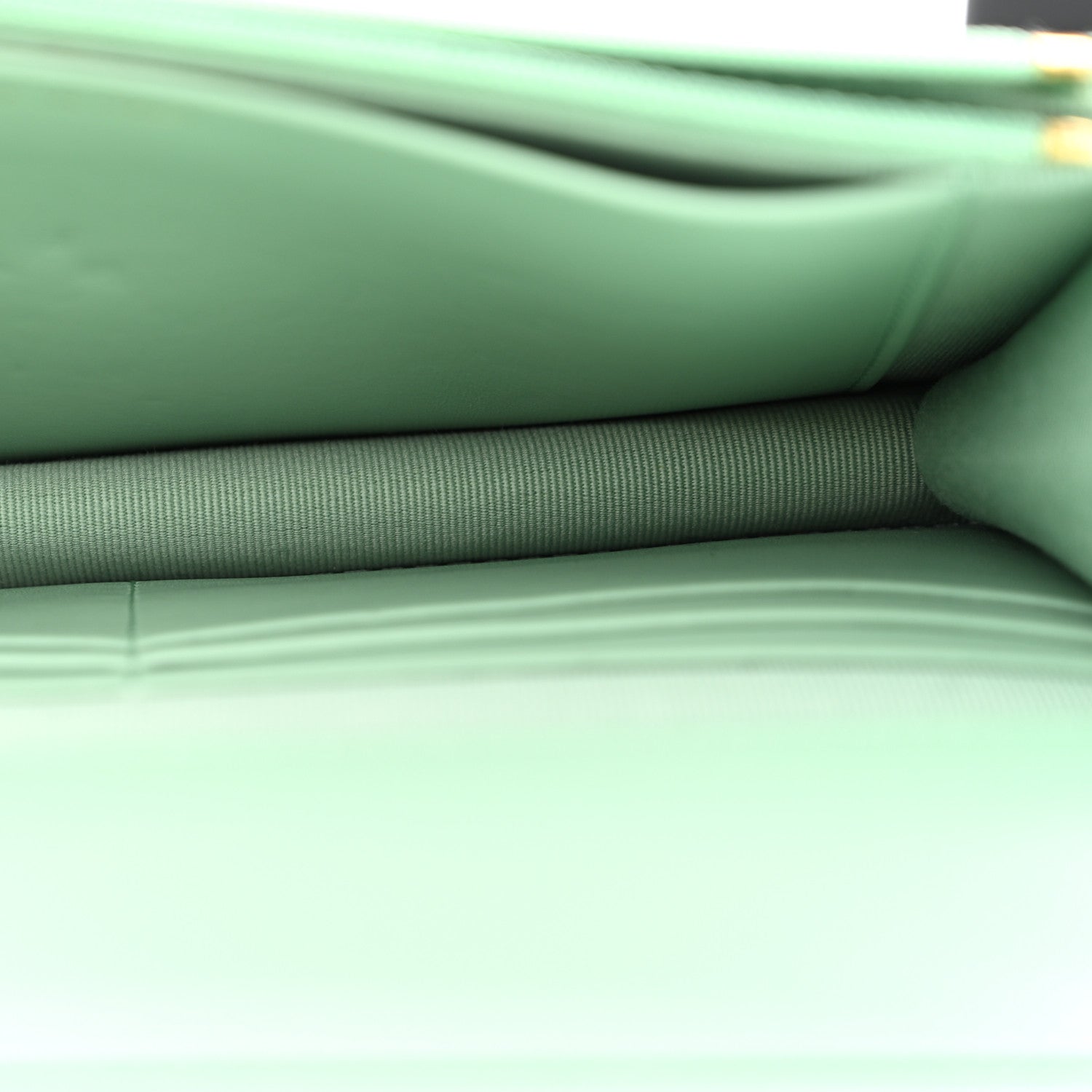 Lambskin Quilted Logo WOC Wallet On Chain Green — view 5
