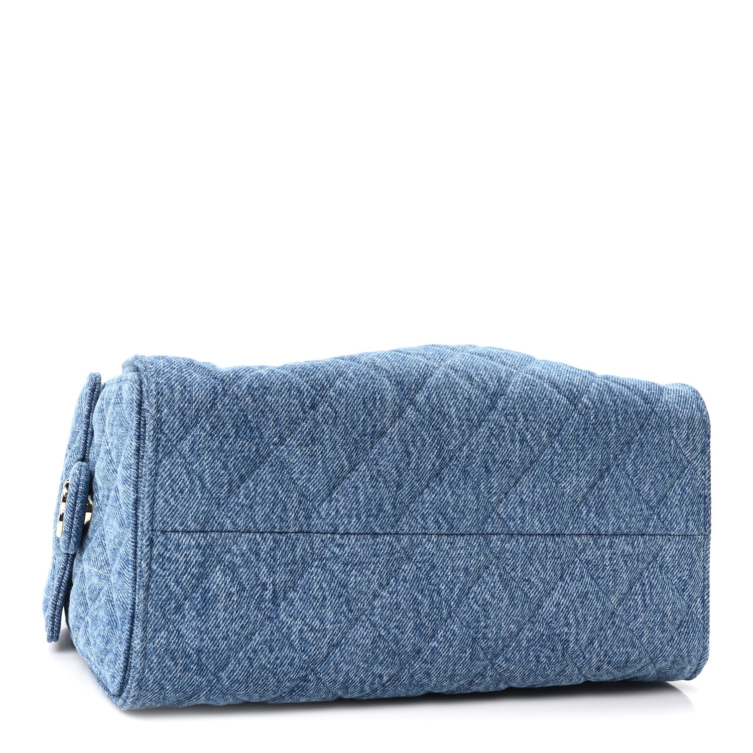 Denim Quilted Small Chanel 25 Handbag Blue — view 4