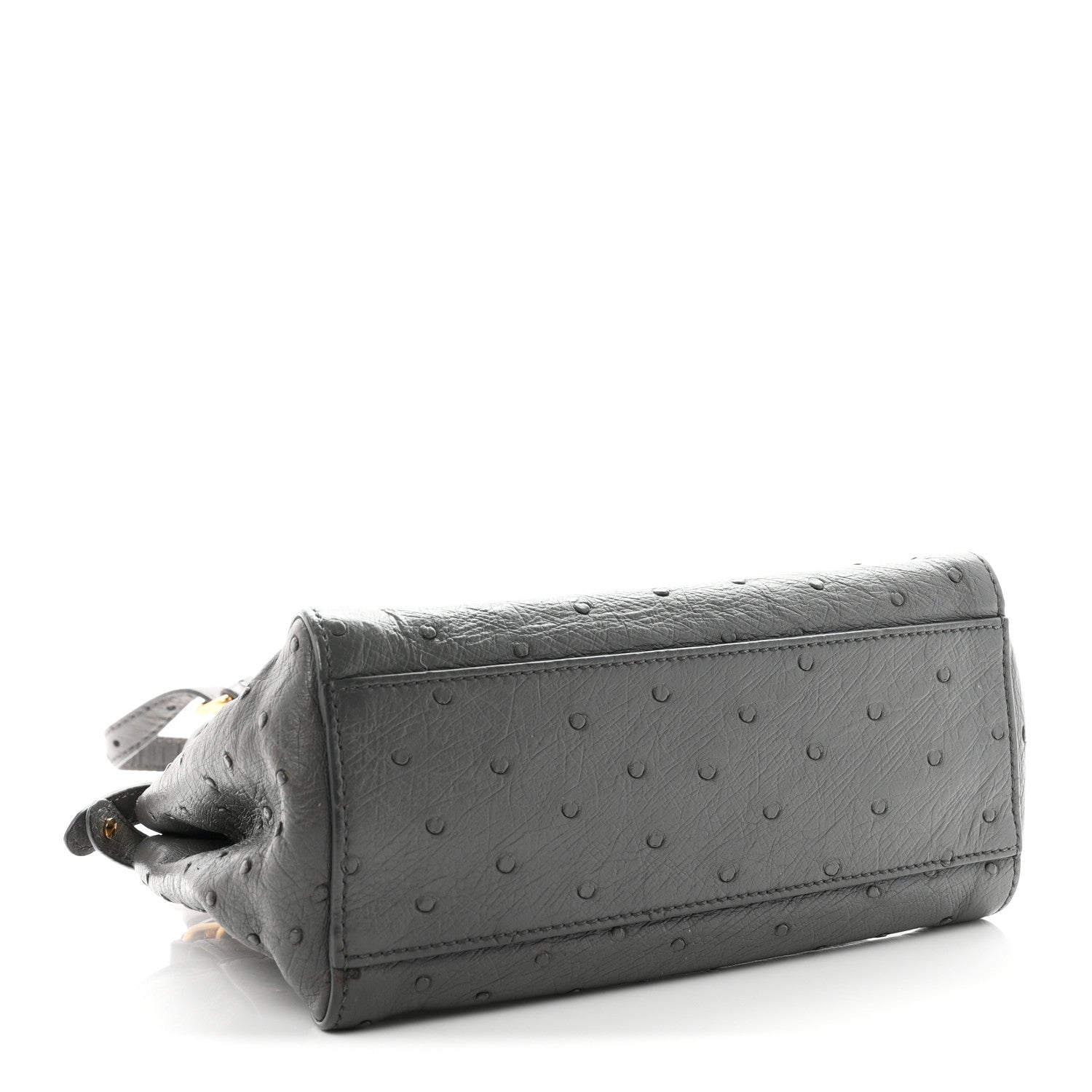 Ostrich Shiny Nappa Mini Peekaboo Iconic Satchel Grey — view 4