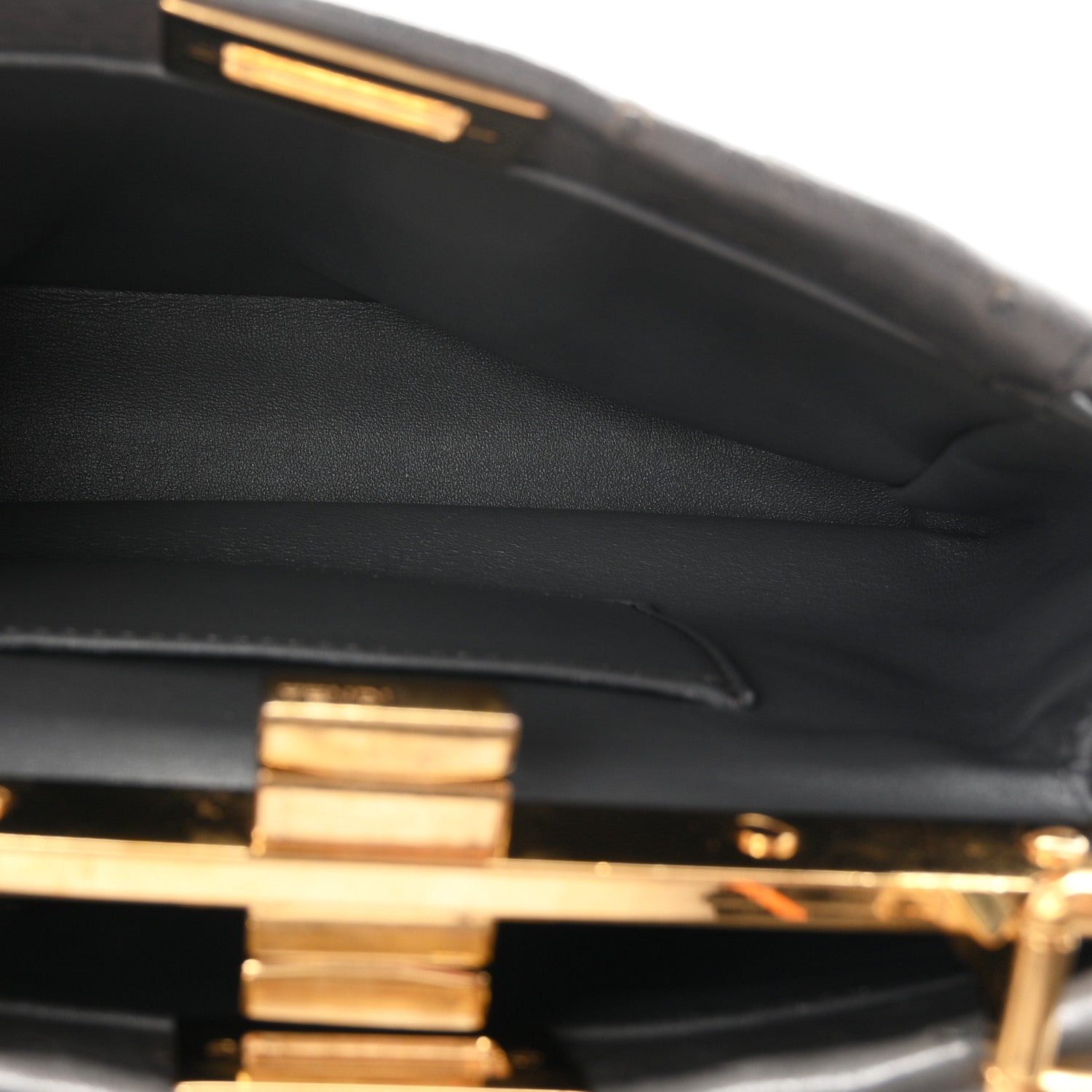 Ostrich Shiny Nappa Mini Peekaboo Iconic Satchel Grey — view 5
