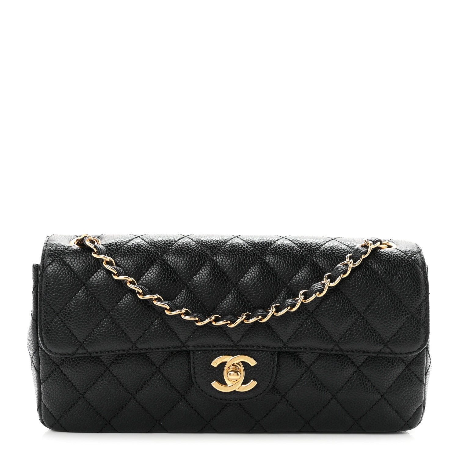 Caviar Quilted East West Flap Black Black