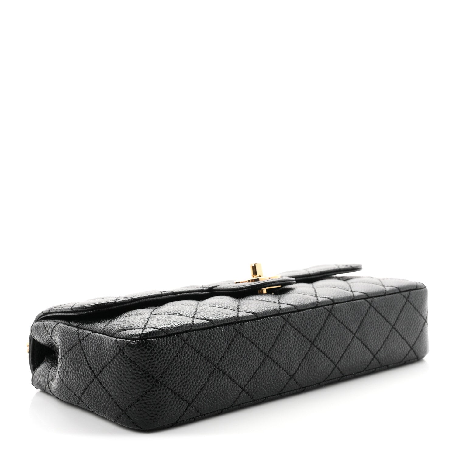 Caviar Quilted East West Flap Black Black — view 3