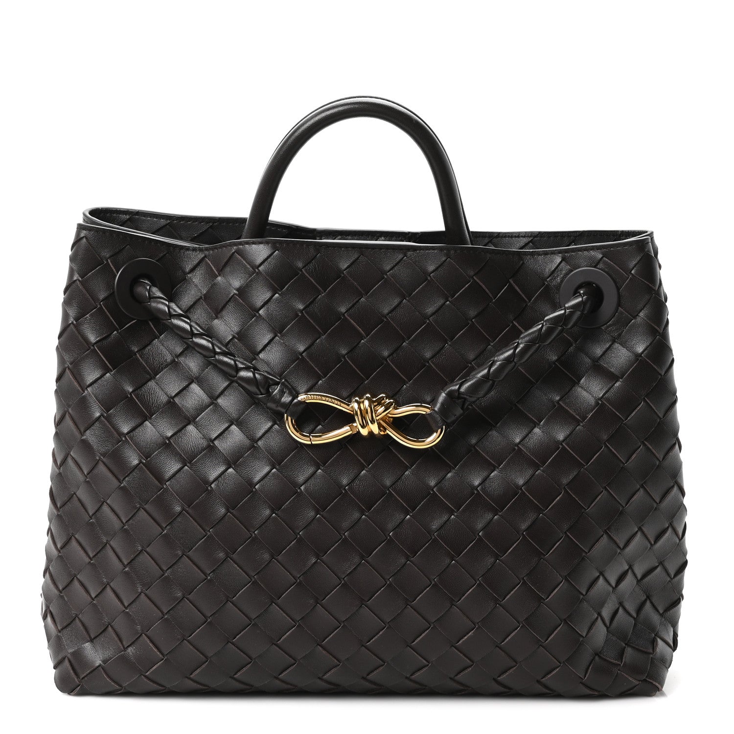 Nappa Intrecciato Medium Andiamo Shoulder Bag Fondant
